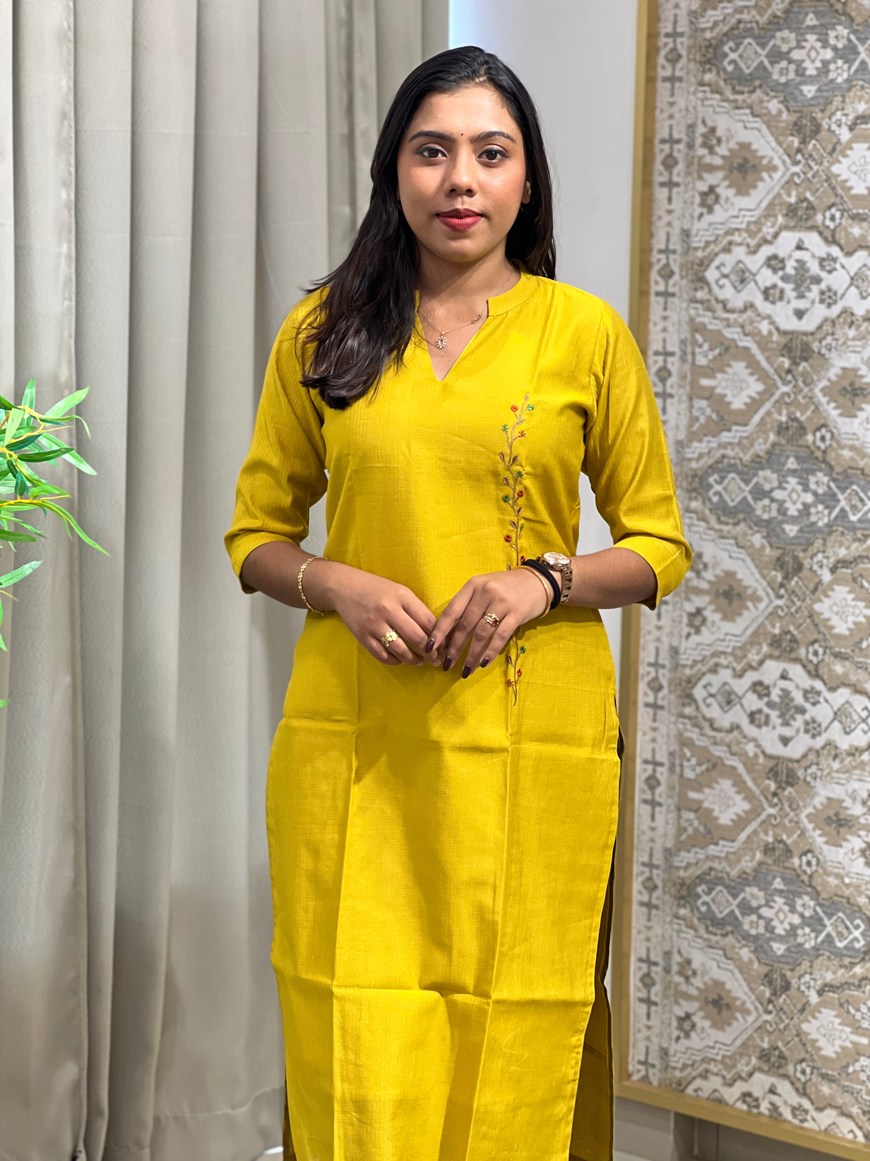 Machine Embroidered Cotton Kurta   | MSN285