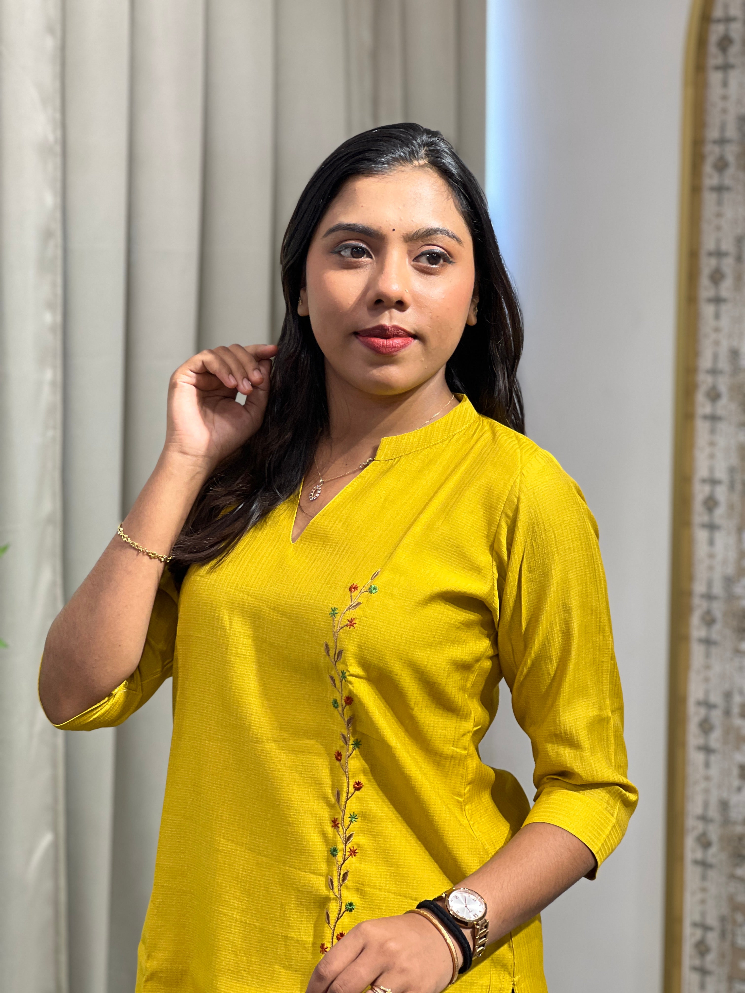 Machine Embroidered Cotton Kurta   | MSN285