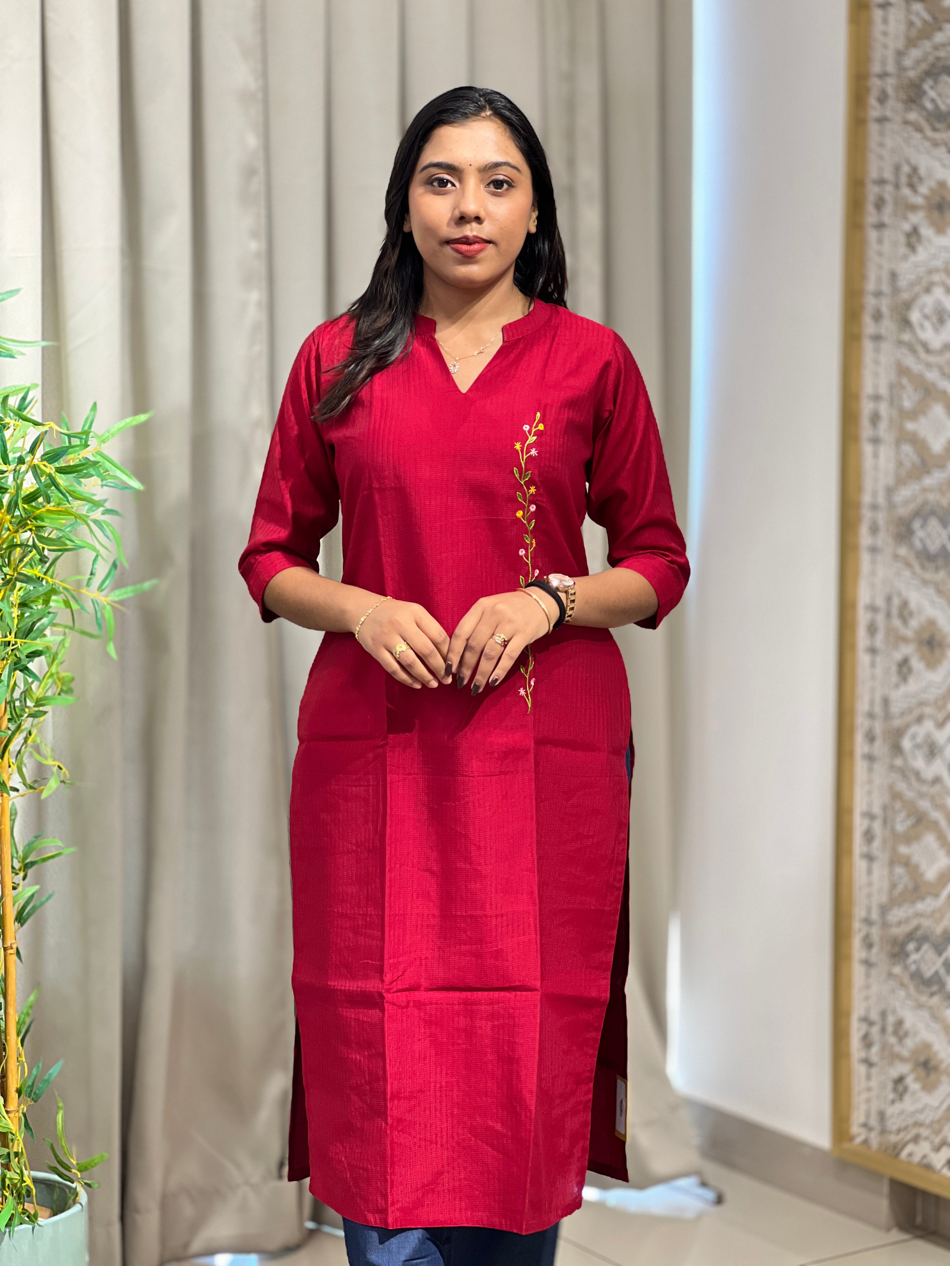 Machine Embroidered Cotton Kurta | MSN284