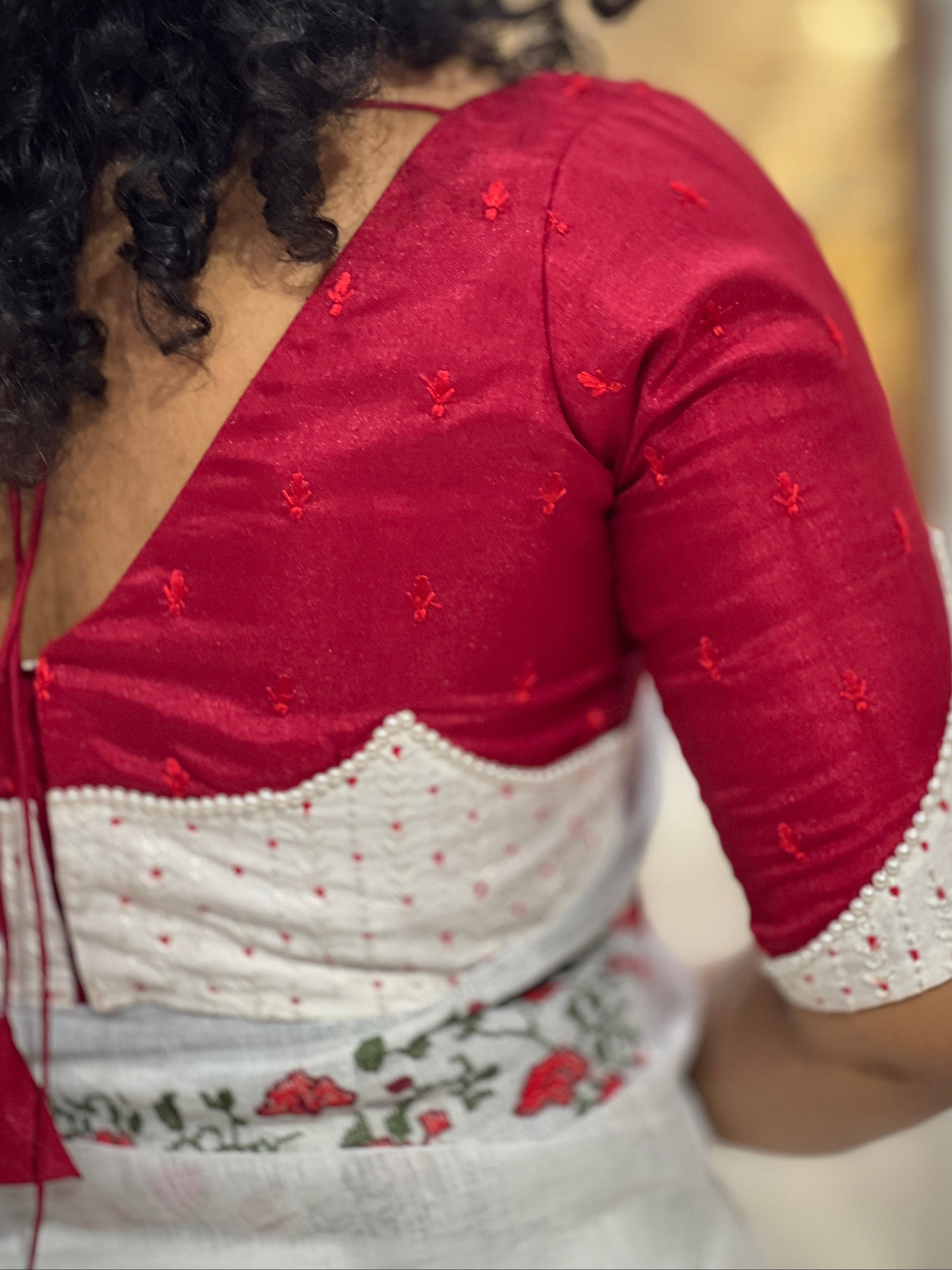 Embroidery Semi Tussar Unstitched Blouse | BM195