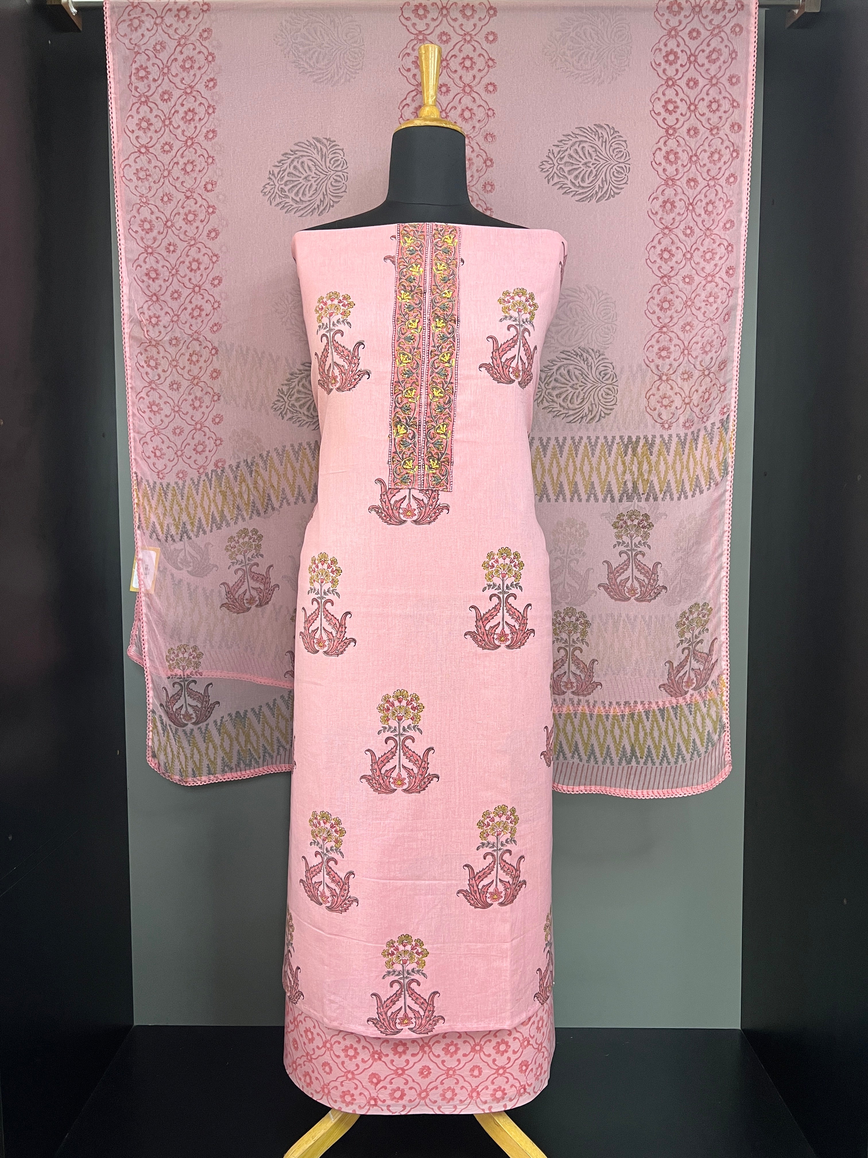Block Printed Linen Finish Salwar Set | SSC152