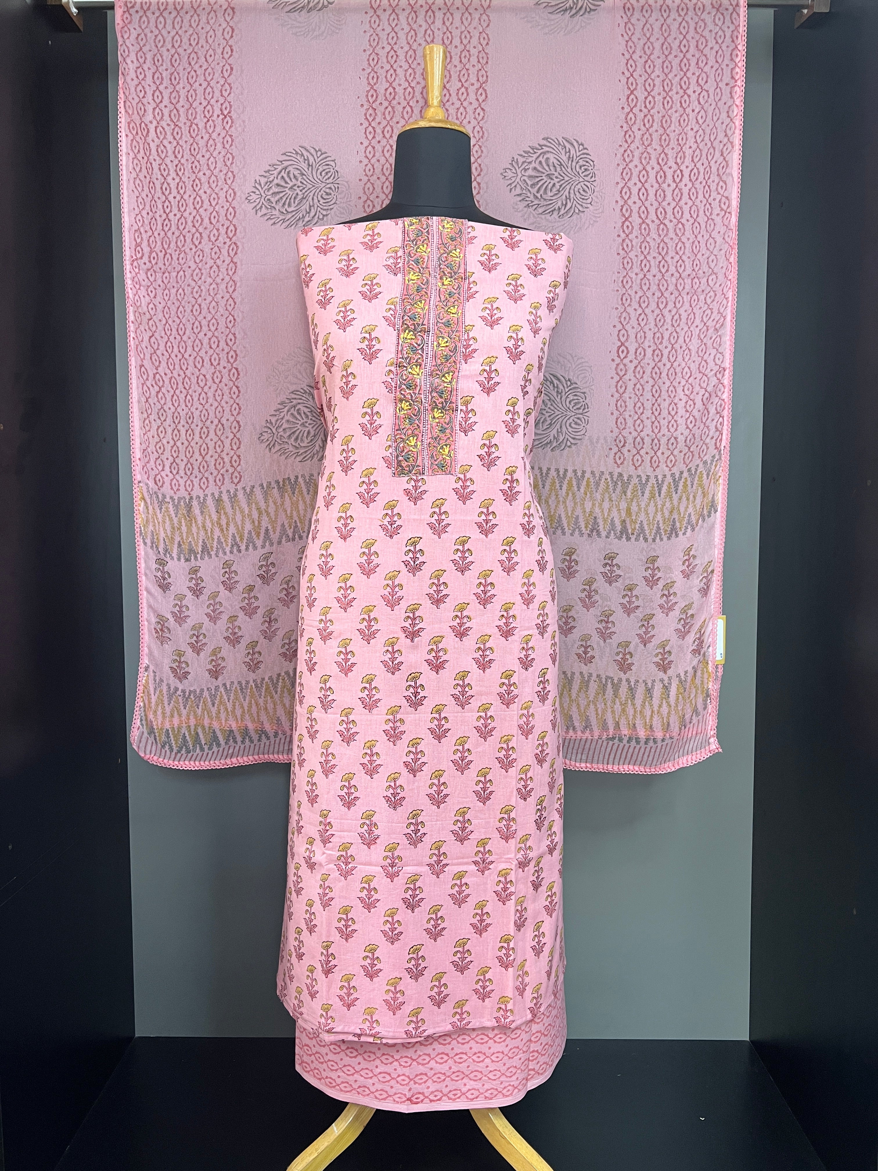 Hand Block Printed Linen Salwar Sets | SSC153