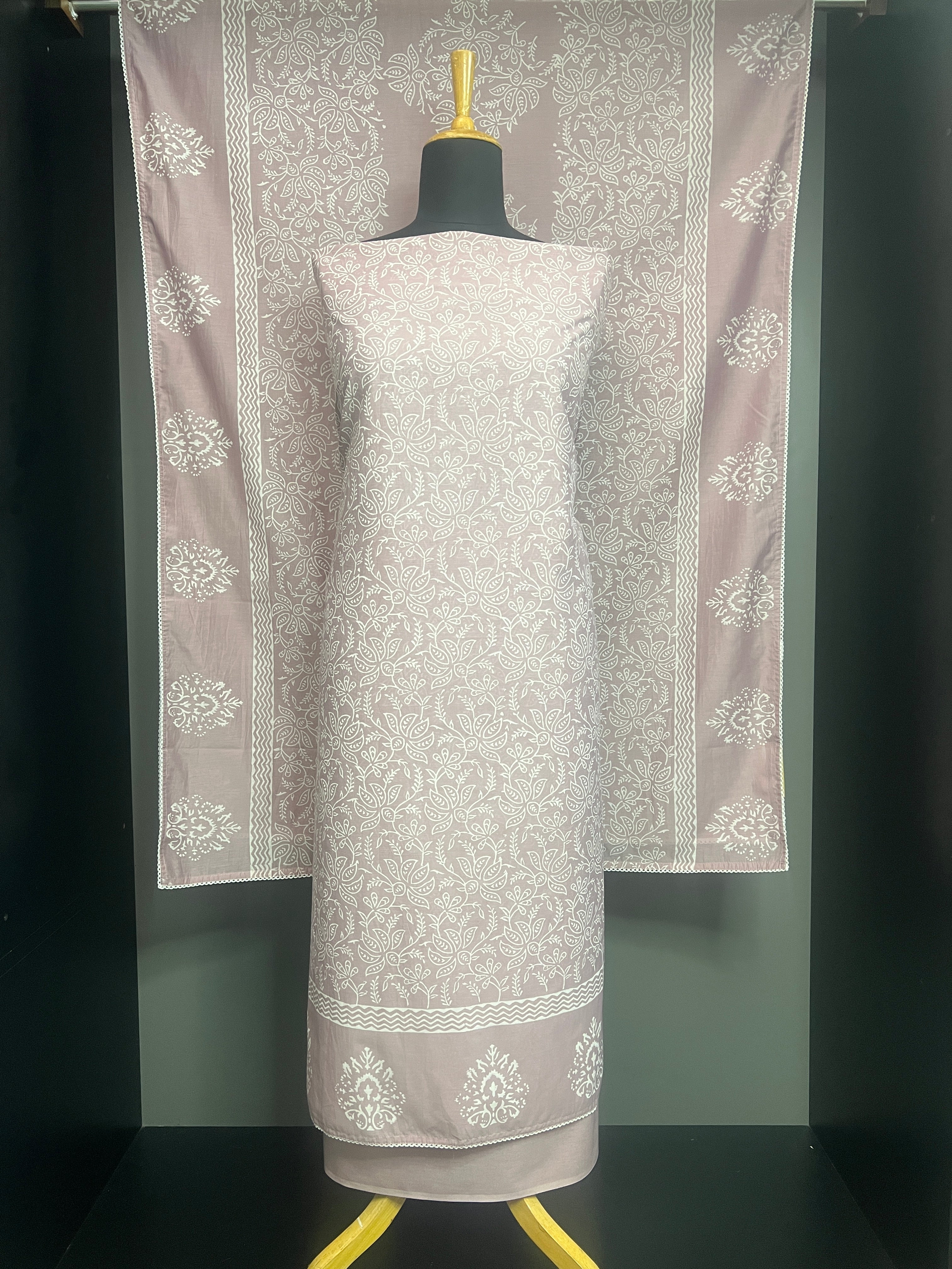 Hand Block Printed Chanderi Finished Salwar Sets | SSC130