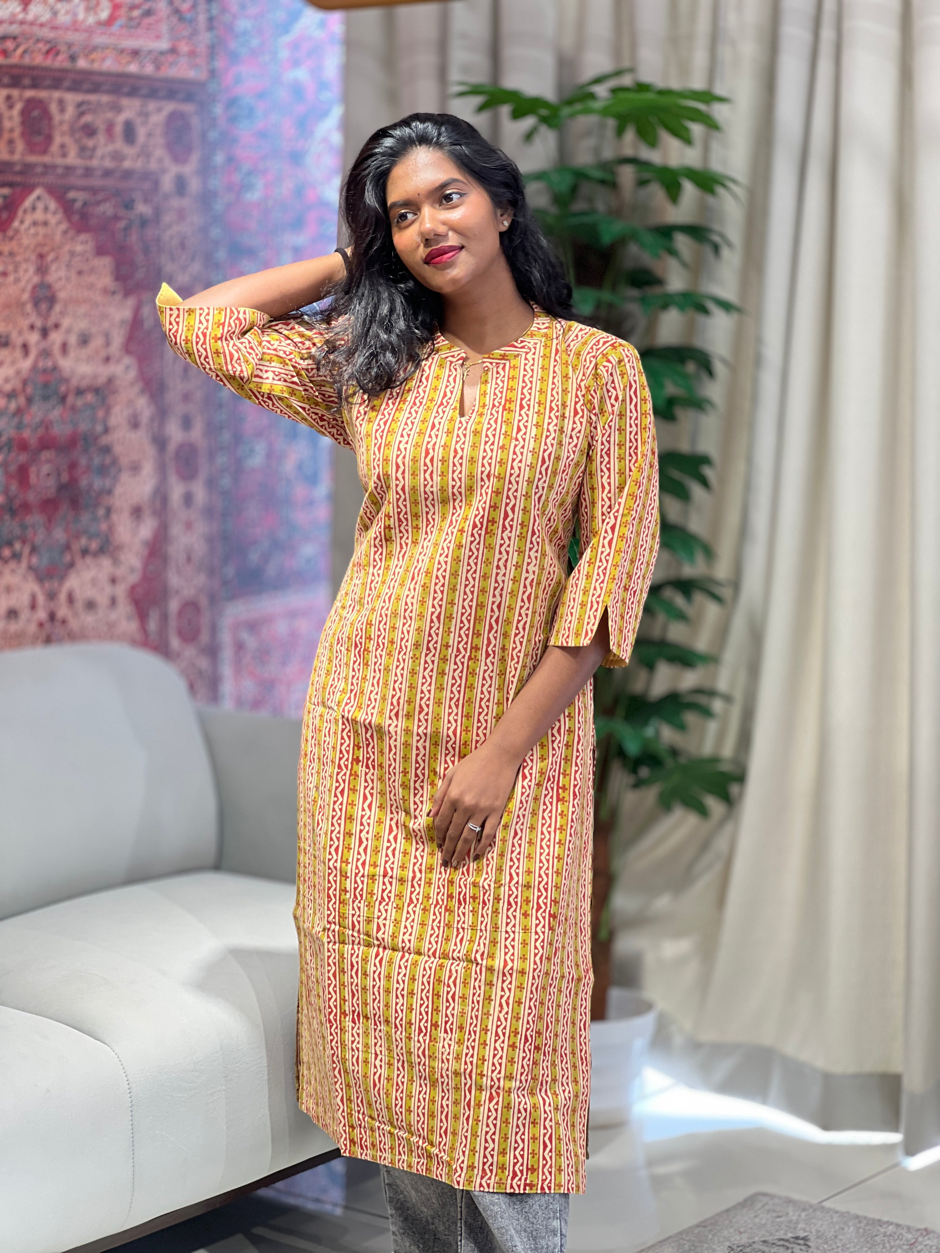Printed Cotton Kurta | RMLA248