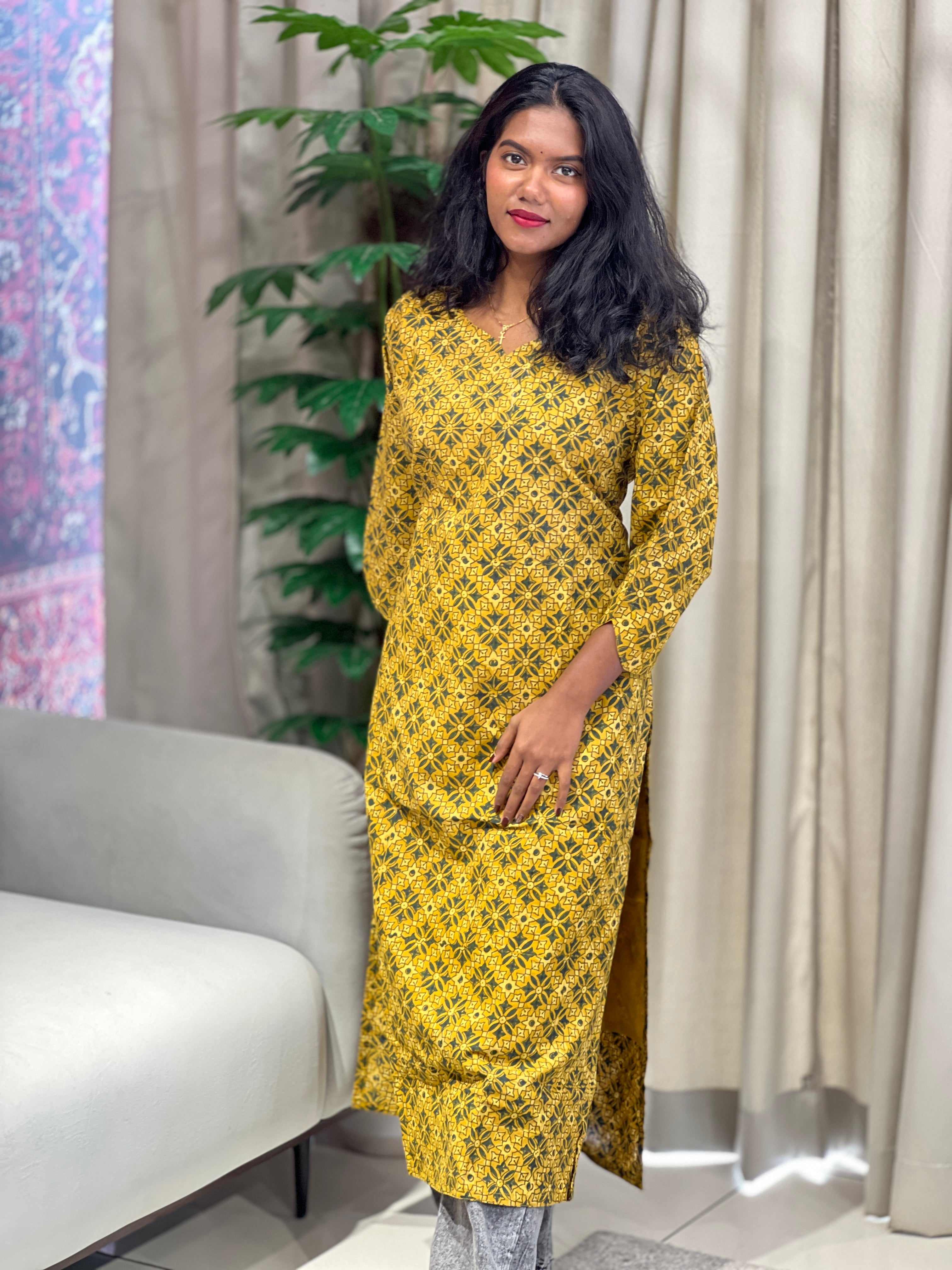 Printed Cotton Kurta | RMLA206