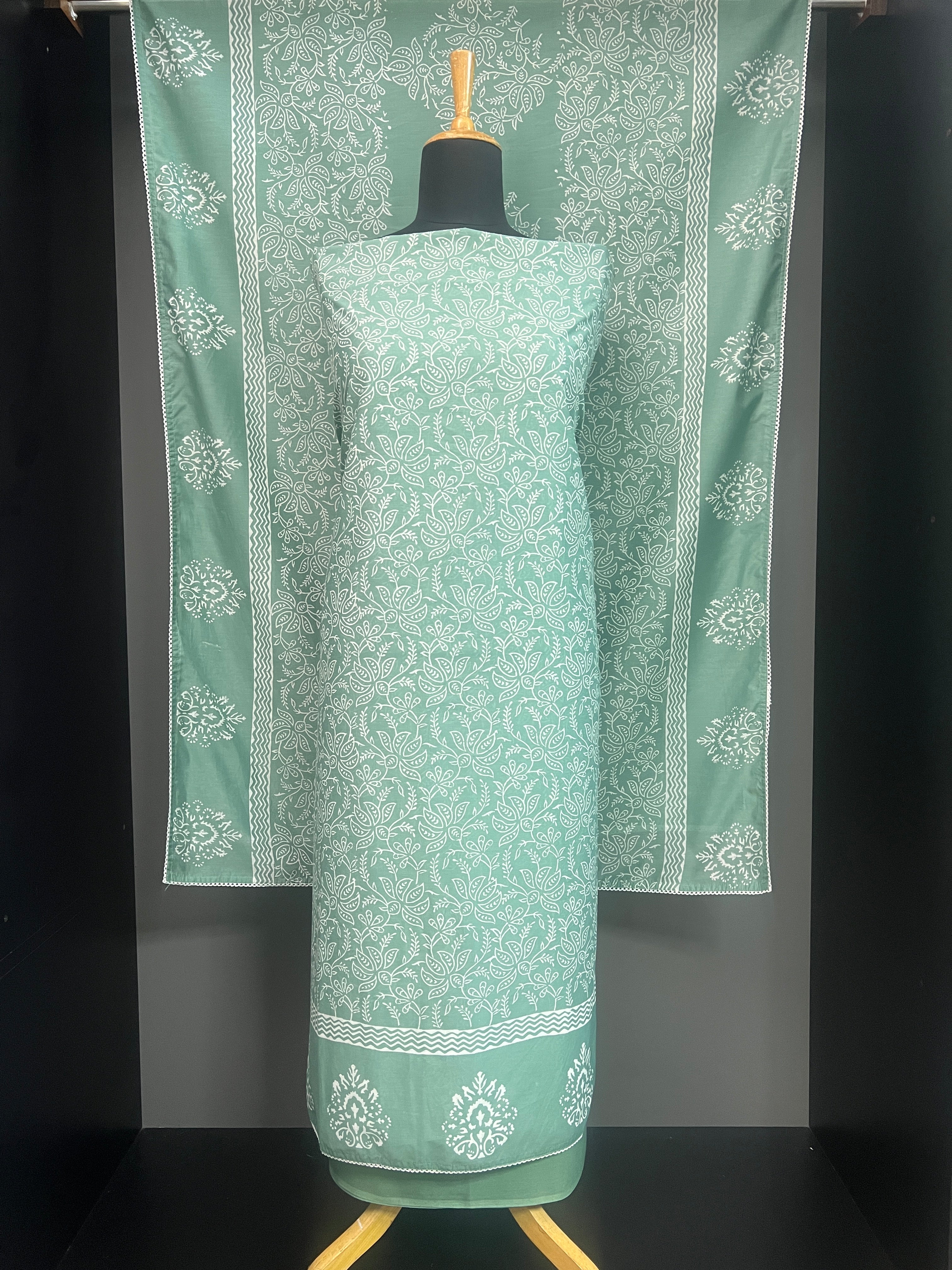 Hand Block Printed Chanderi Finished Salwar Sets | SSC129
