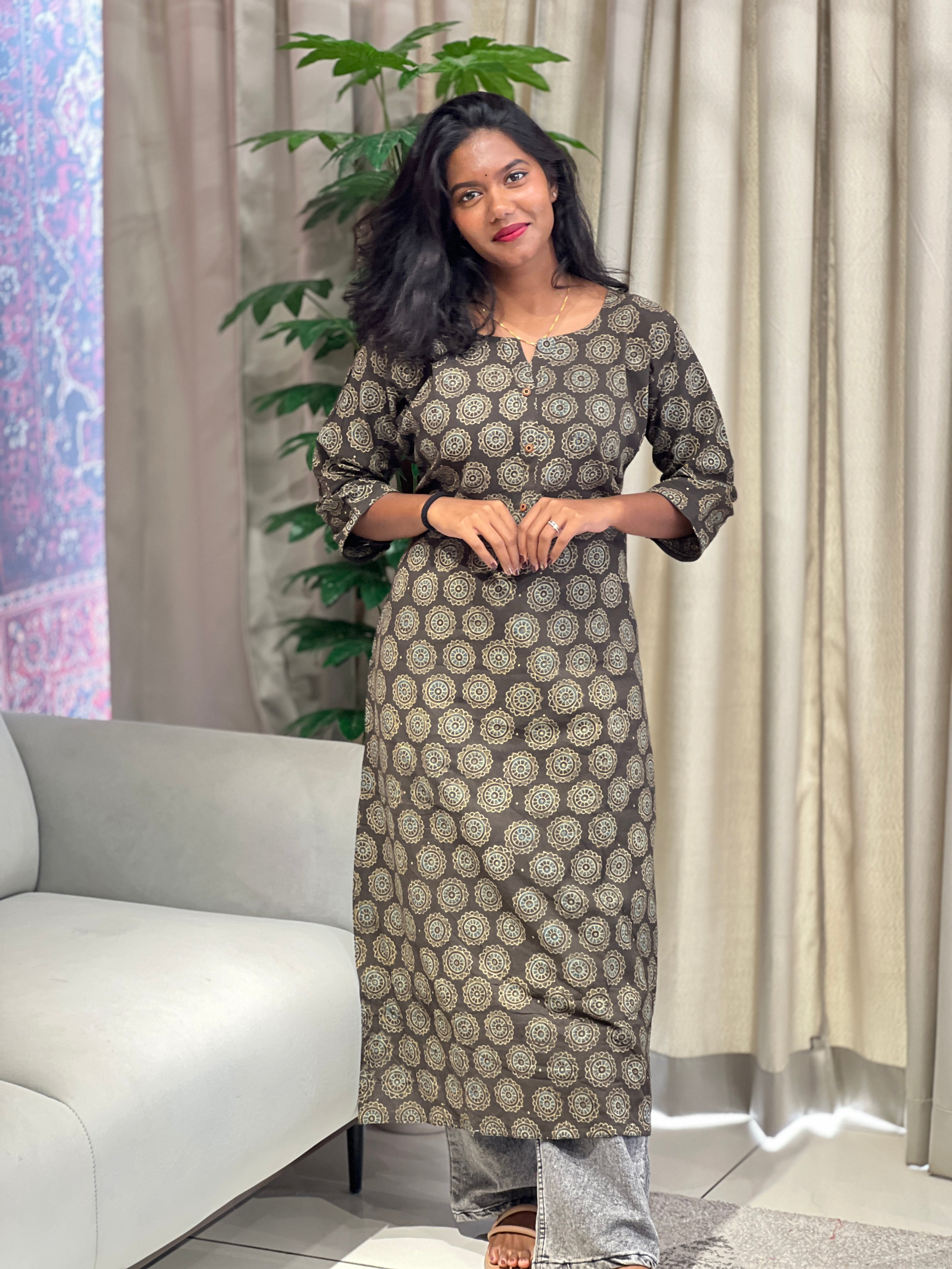 Printed Cotton Kurta | RMLA190