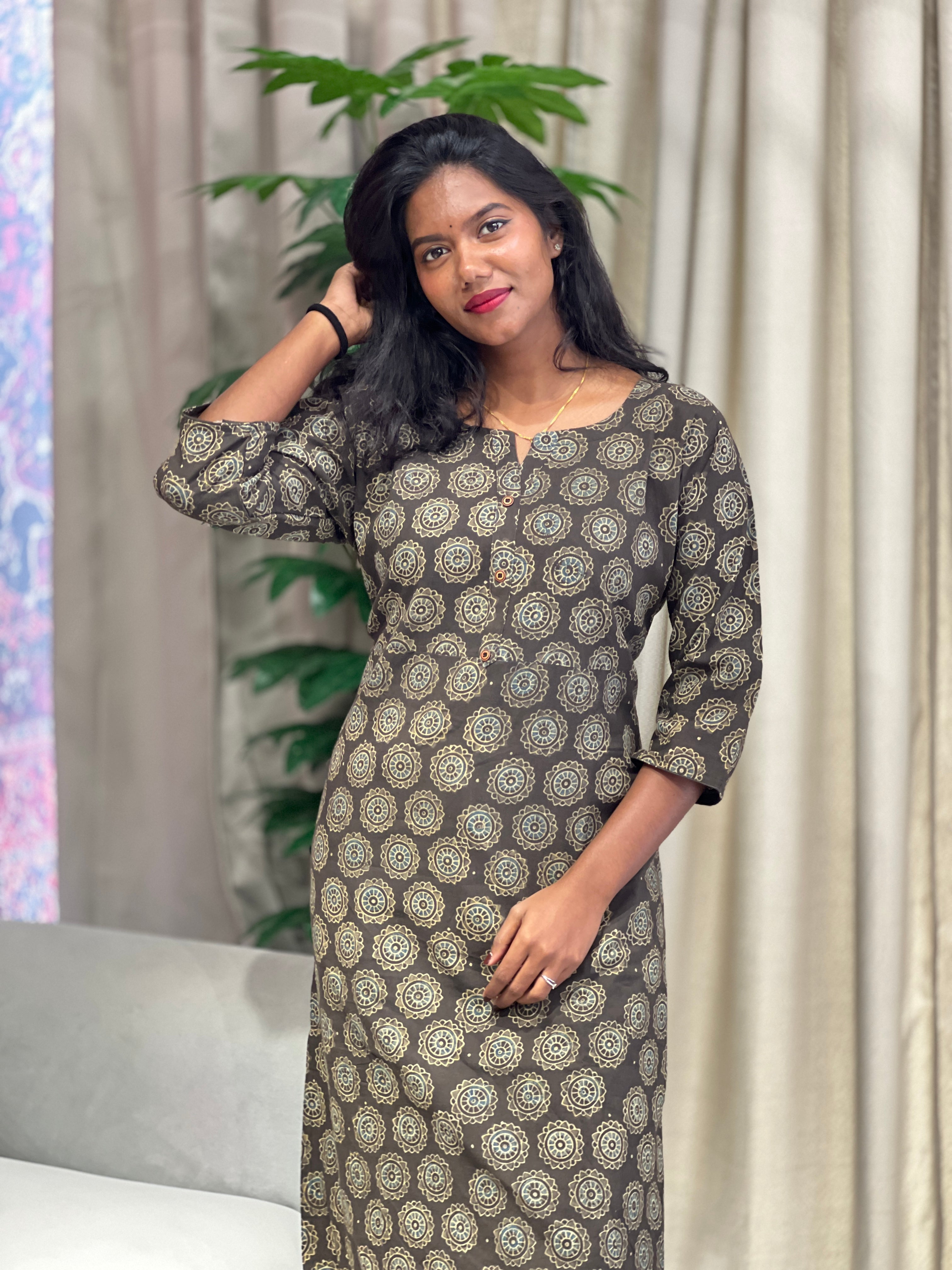Printed Cotton Kurta | RMLA190