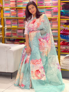 Floral Digital Printed Matka Finish Saree | UVS135
