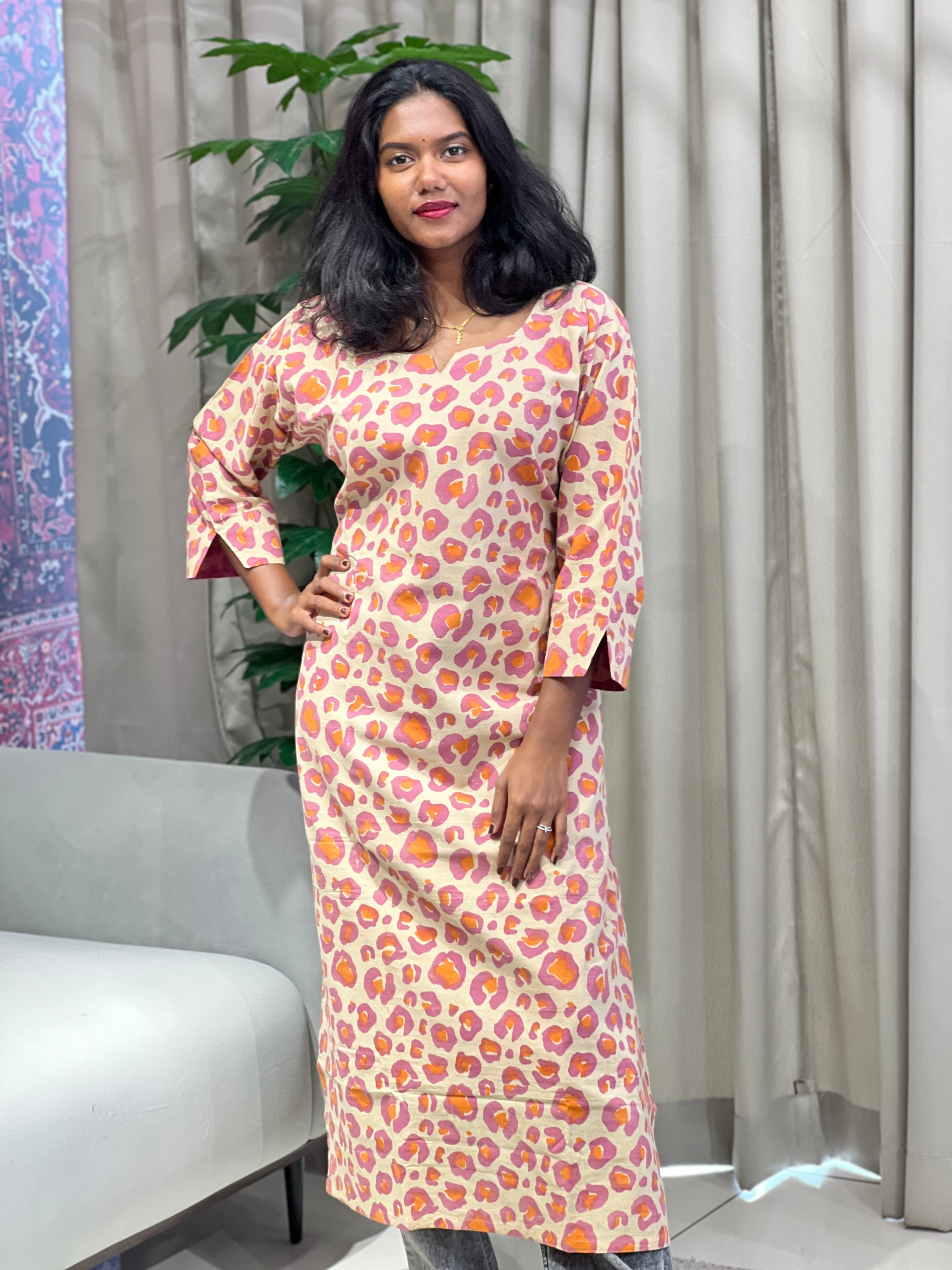 Print Detailed Cotton Kurta | RMLA189