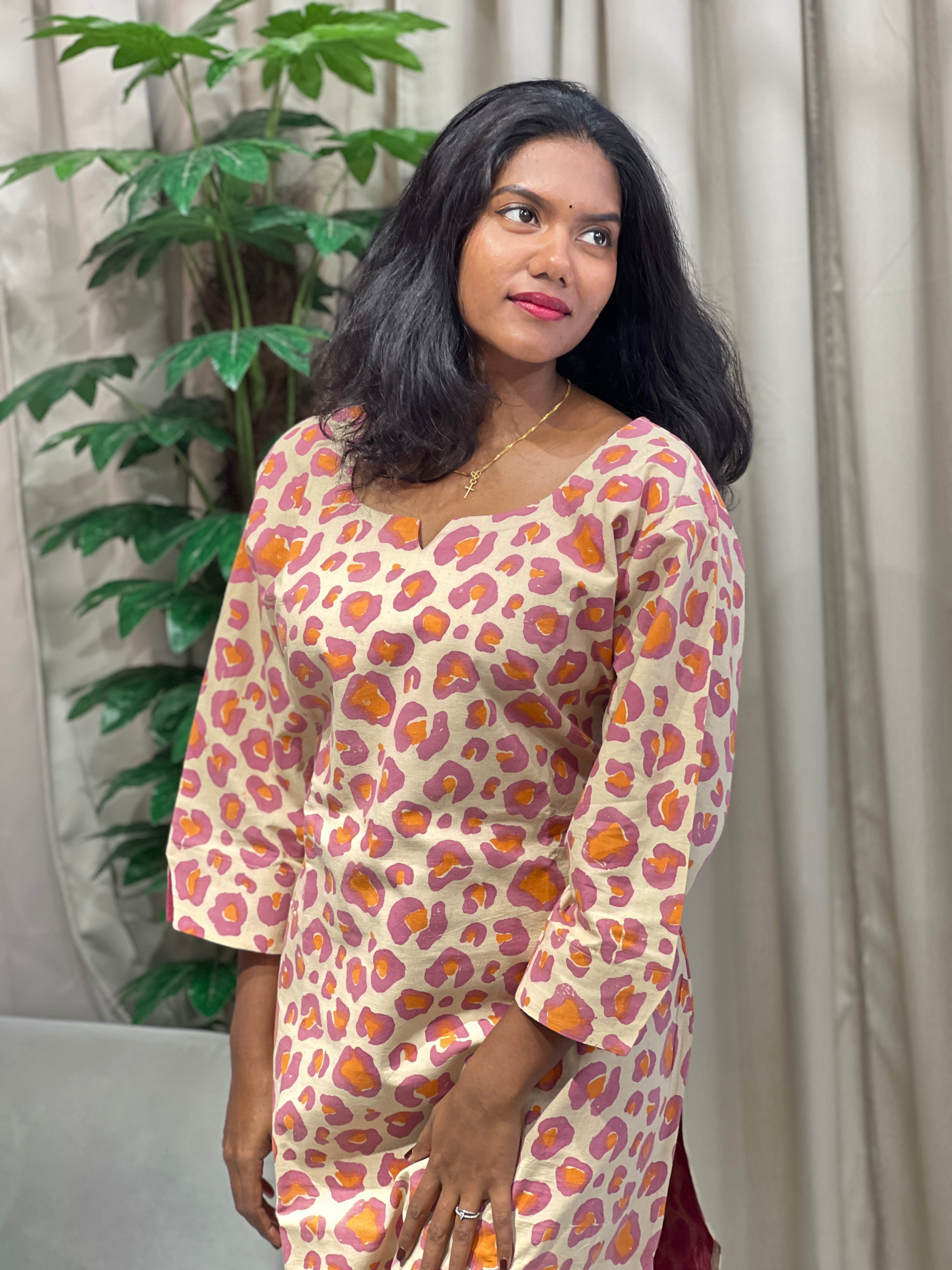 Print Detailed Cotton Kurta | RMLA189