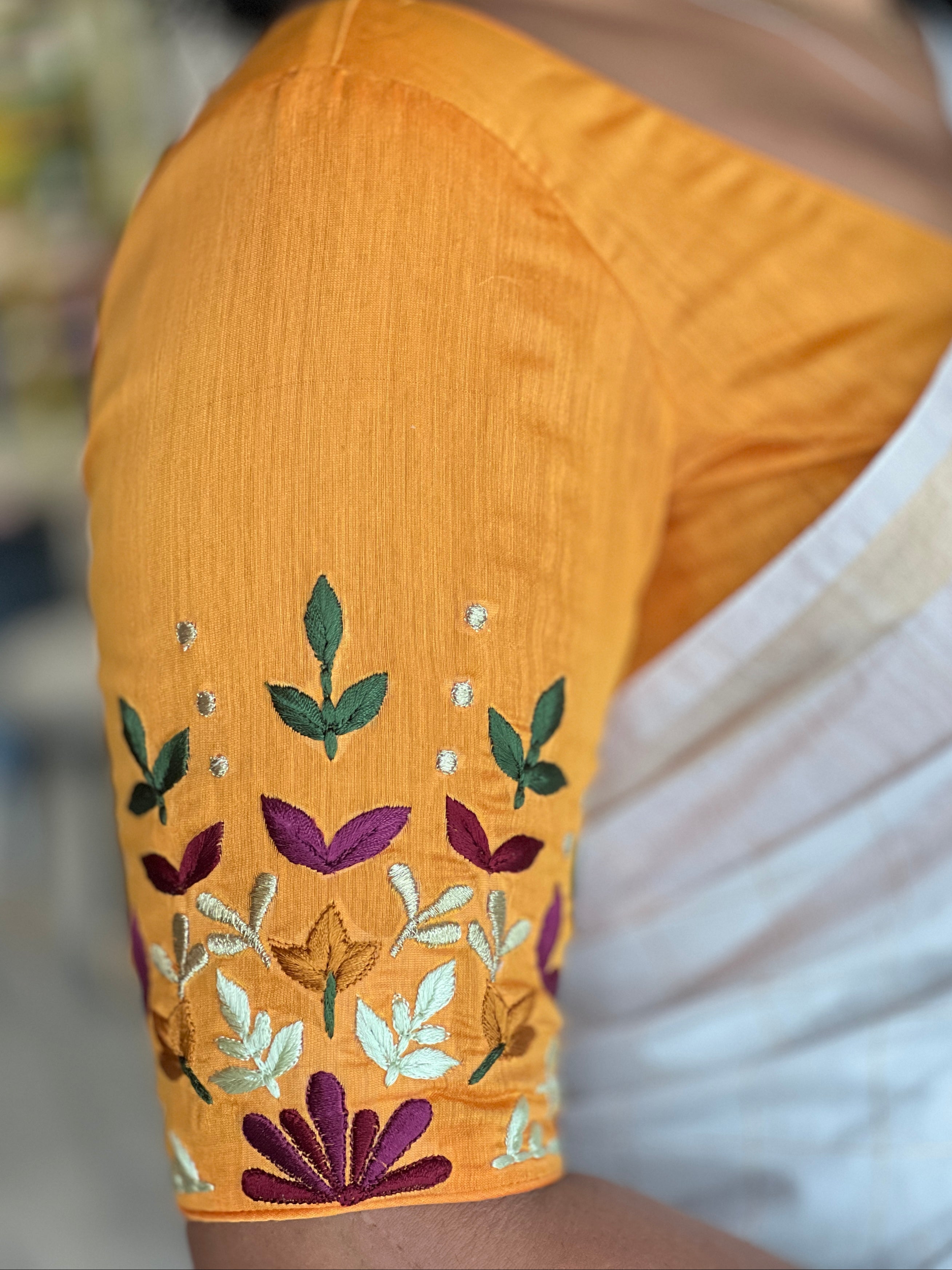Embroidery Chanderi Unstitched Blouse | BM174