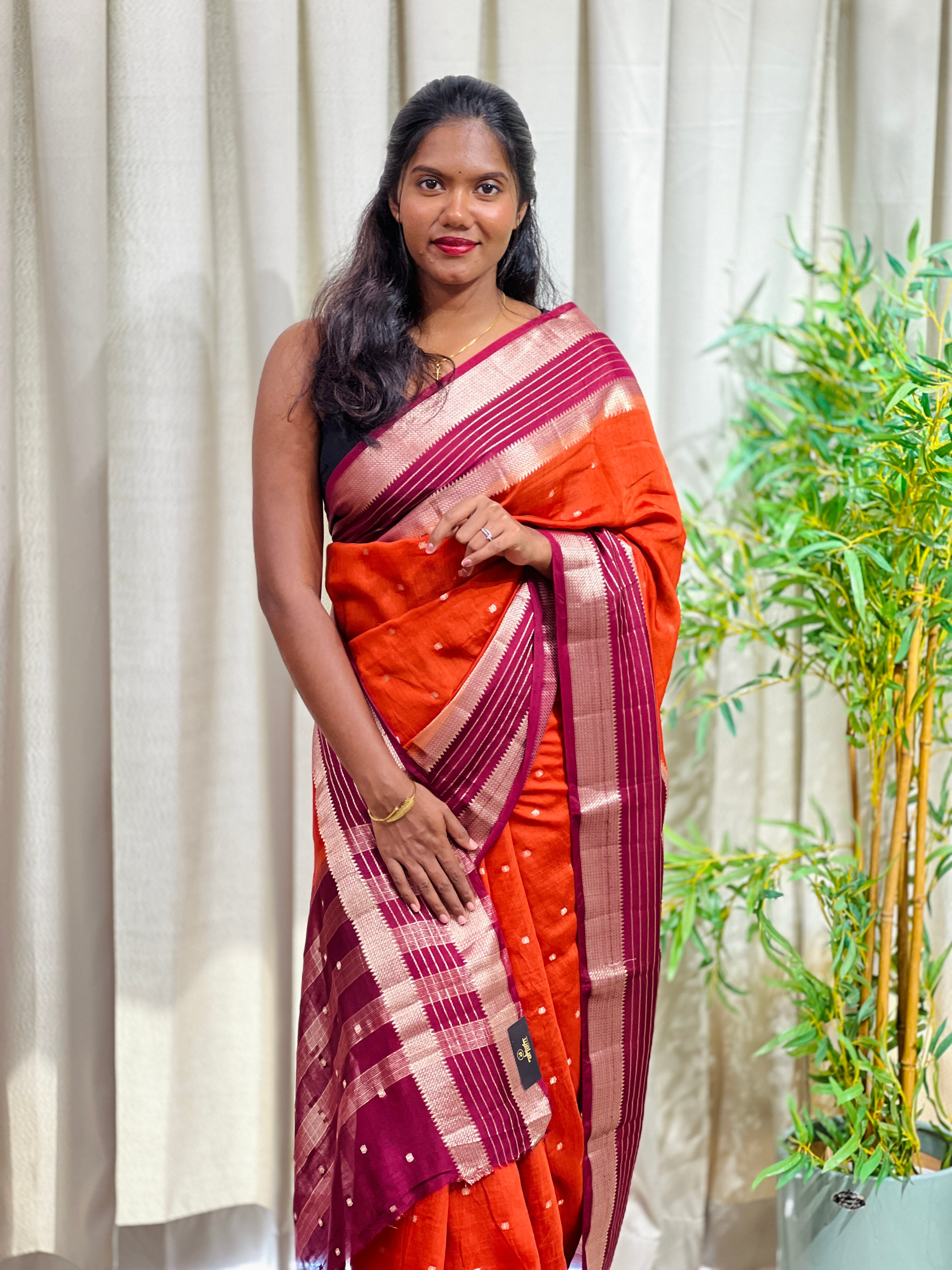 Rettapet Border Pattern Semi Chanderi Saree  | YNG1512