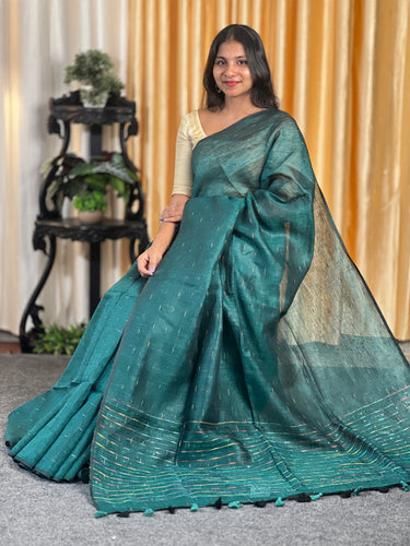 Kesiya Weaved Blended Linen Saree | DLS313