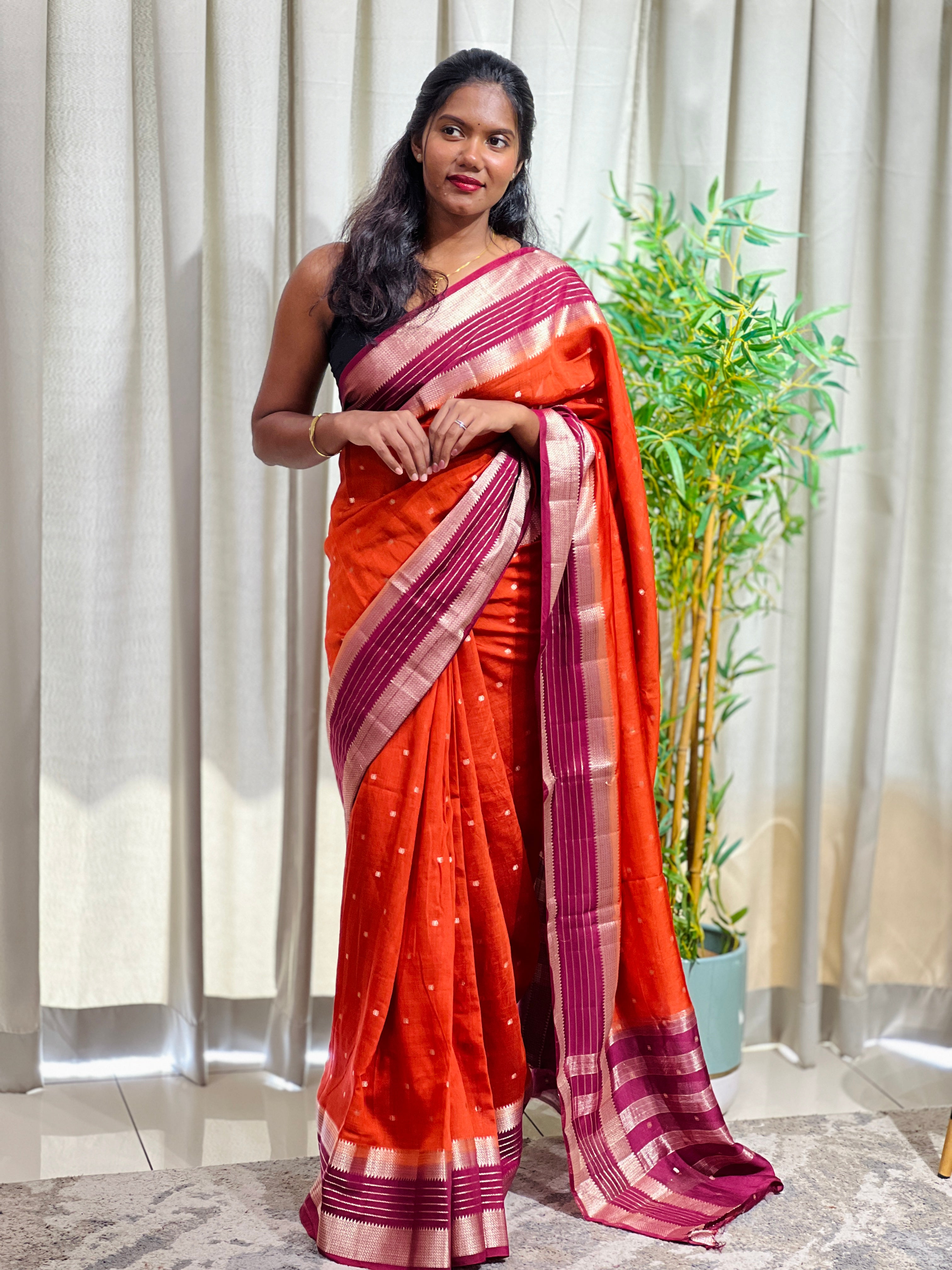 Rettapet Border Pattern Semi Chanderi Saree  | YNG1512