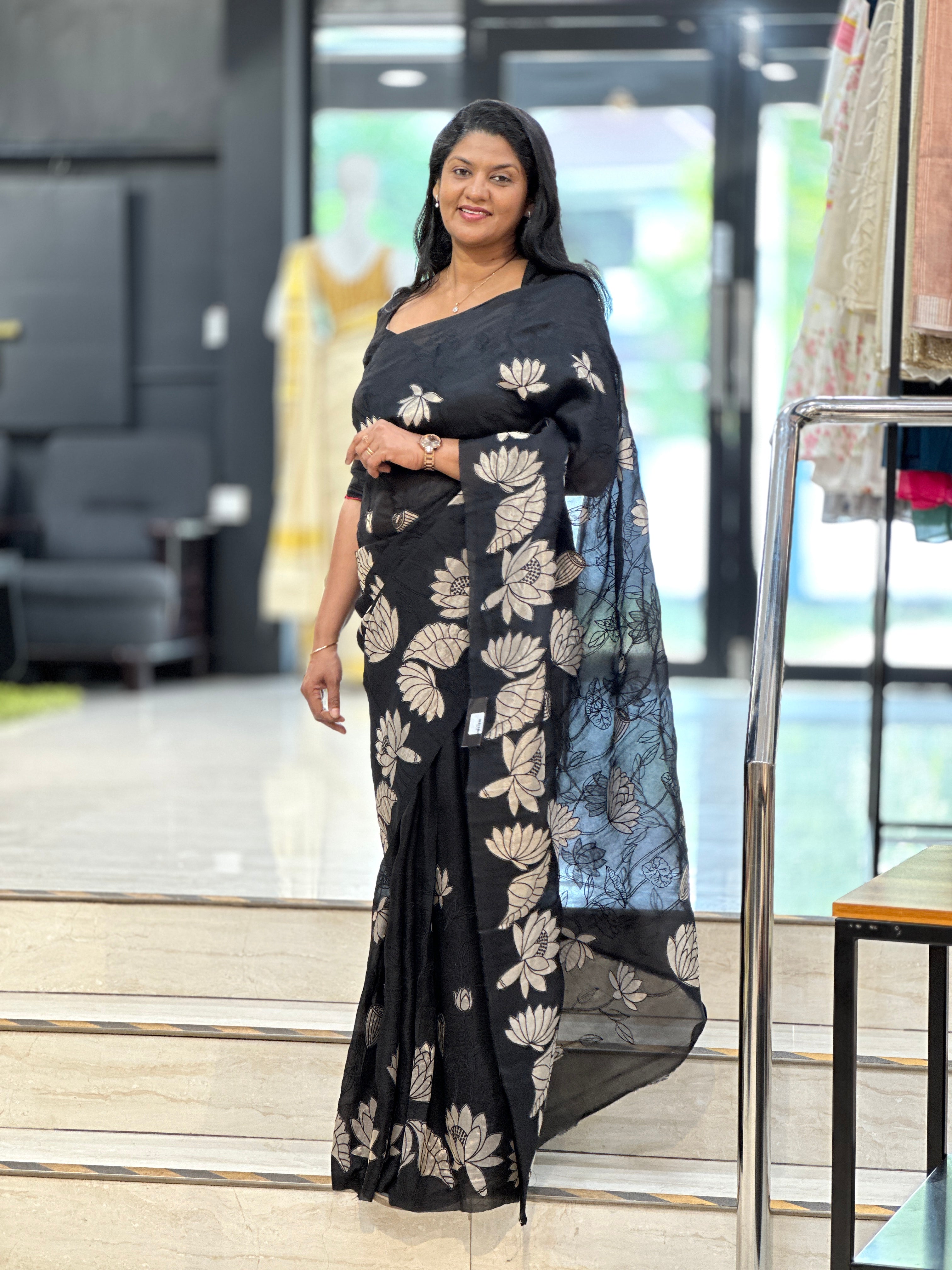 Floral Pattern Pure Organza Saree | MM176