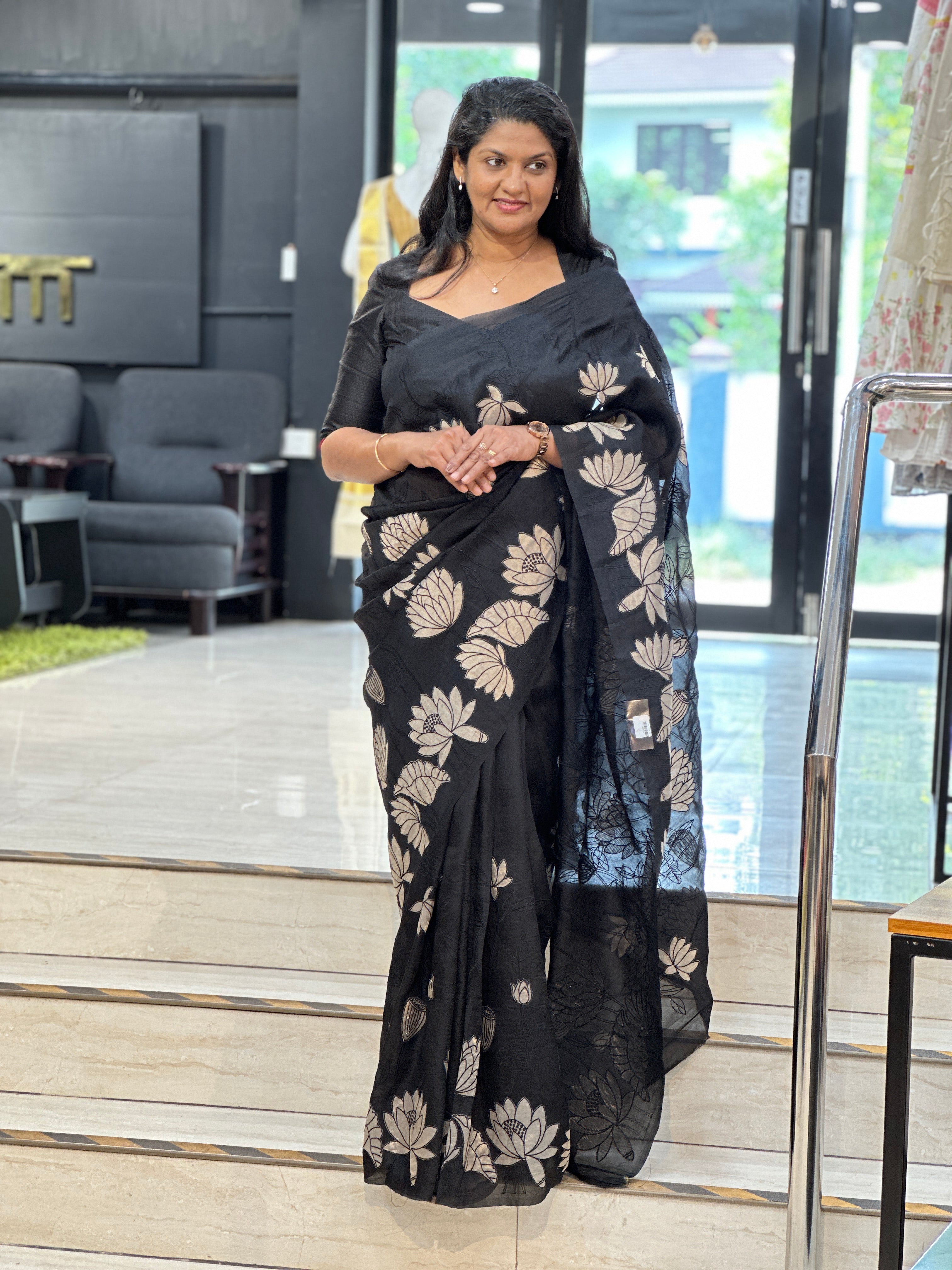 Floral Pattern Pure Organza Saree | MM176