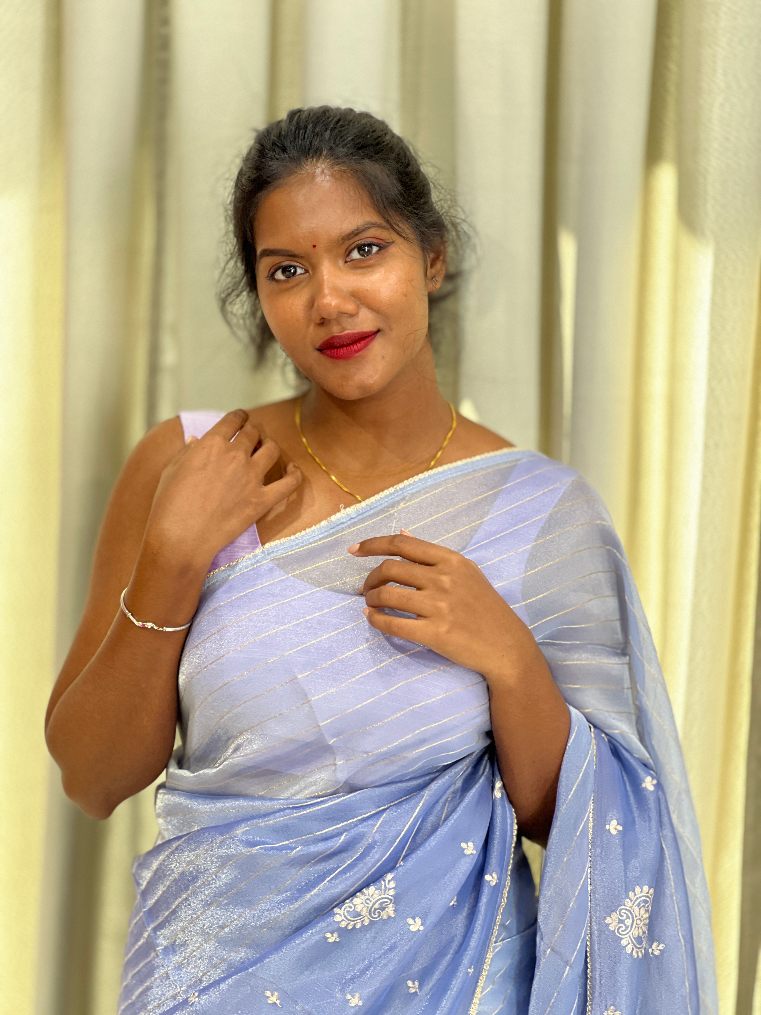 Zari & Pita Work Detailed Tissue Finish Saree | DVS258