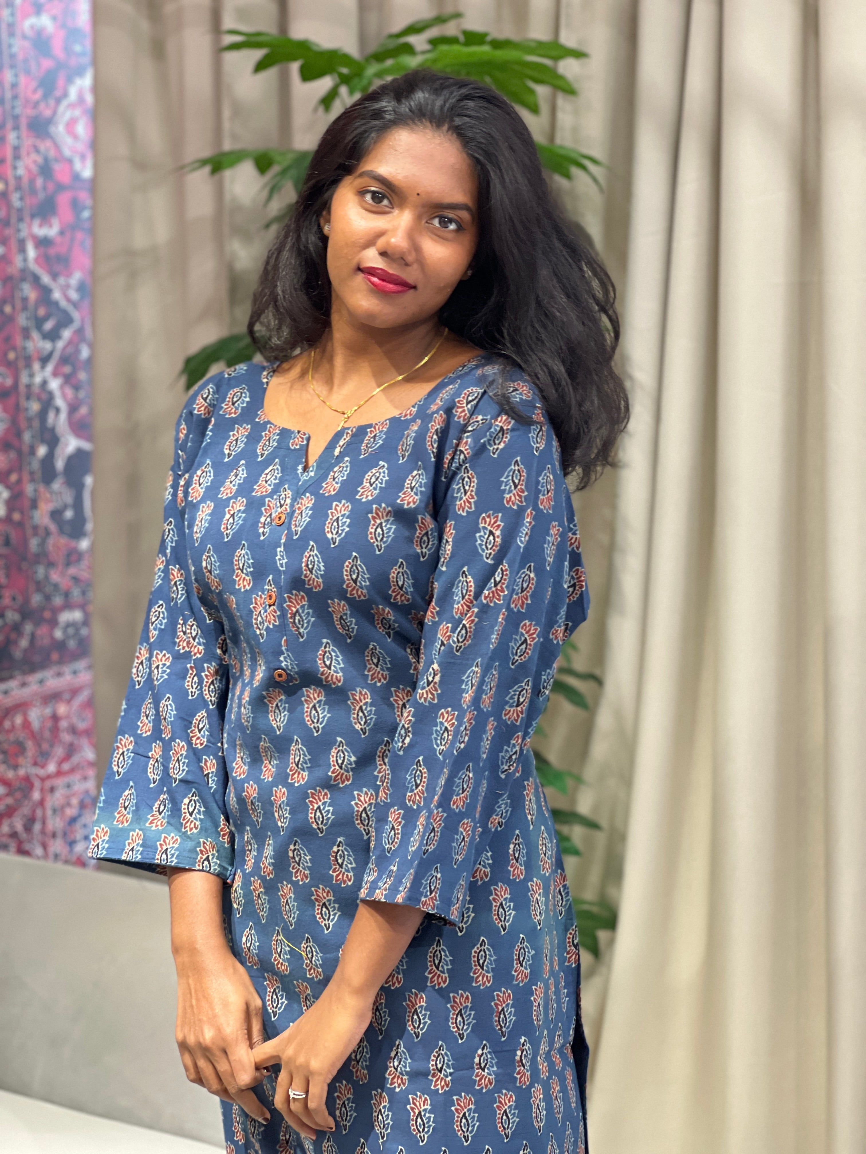 Print Detailed Cotton Kurta | RMLA204