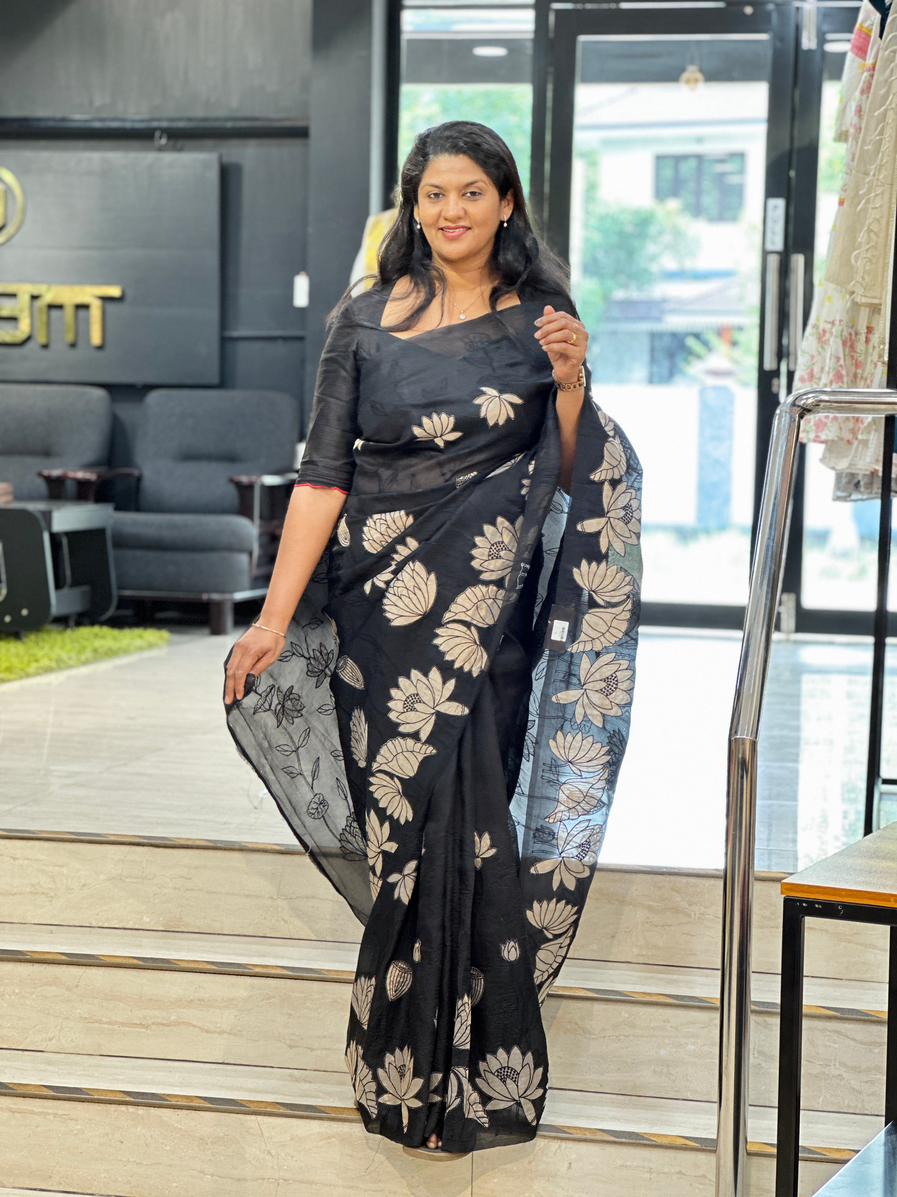 Floral Pattern Pure Organza Saree | MM176