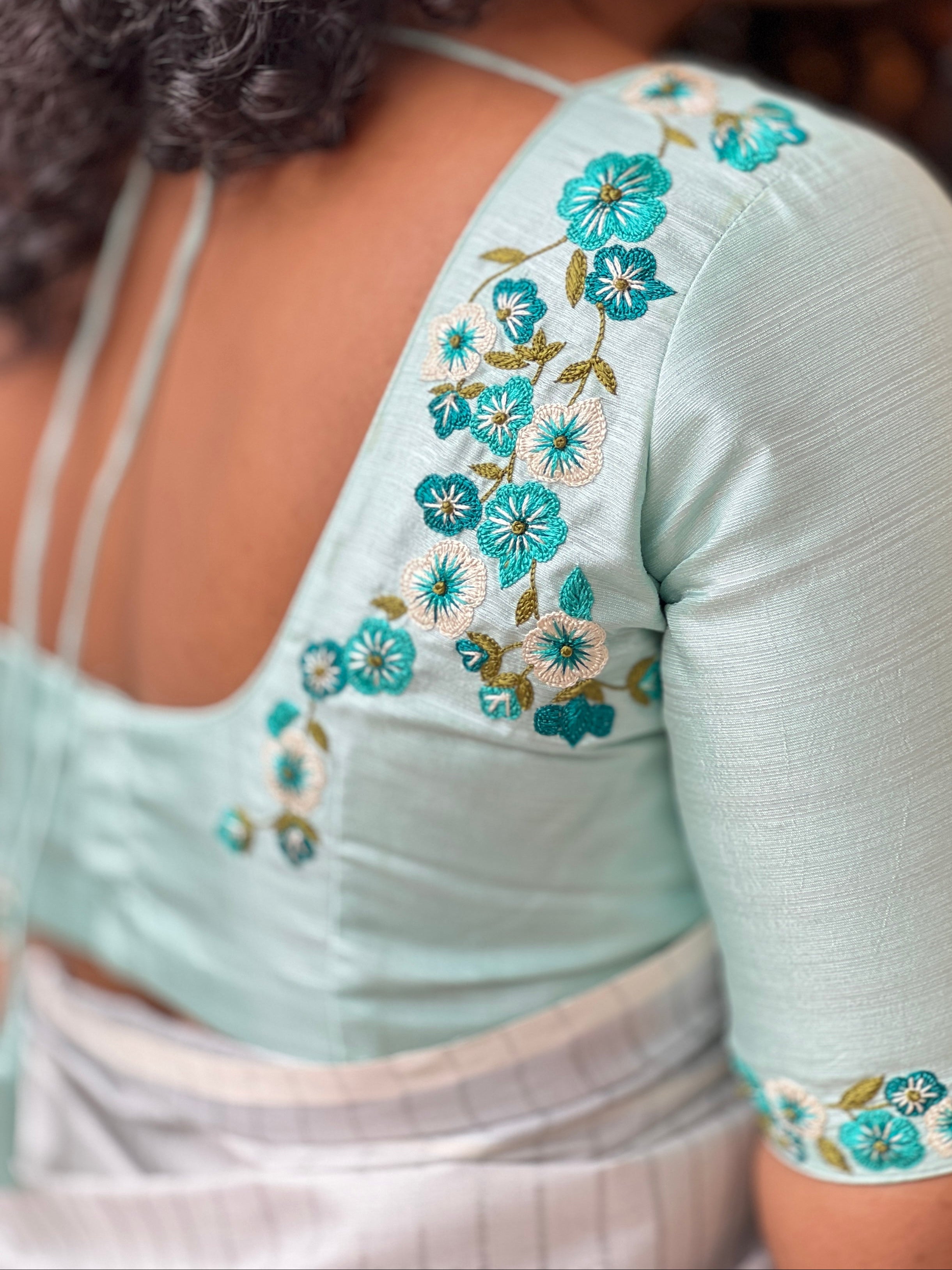 Slub Semi Silk Unstitched Blouse | BM175