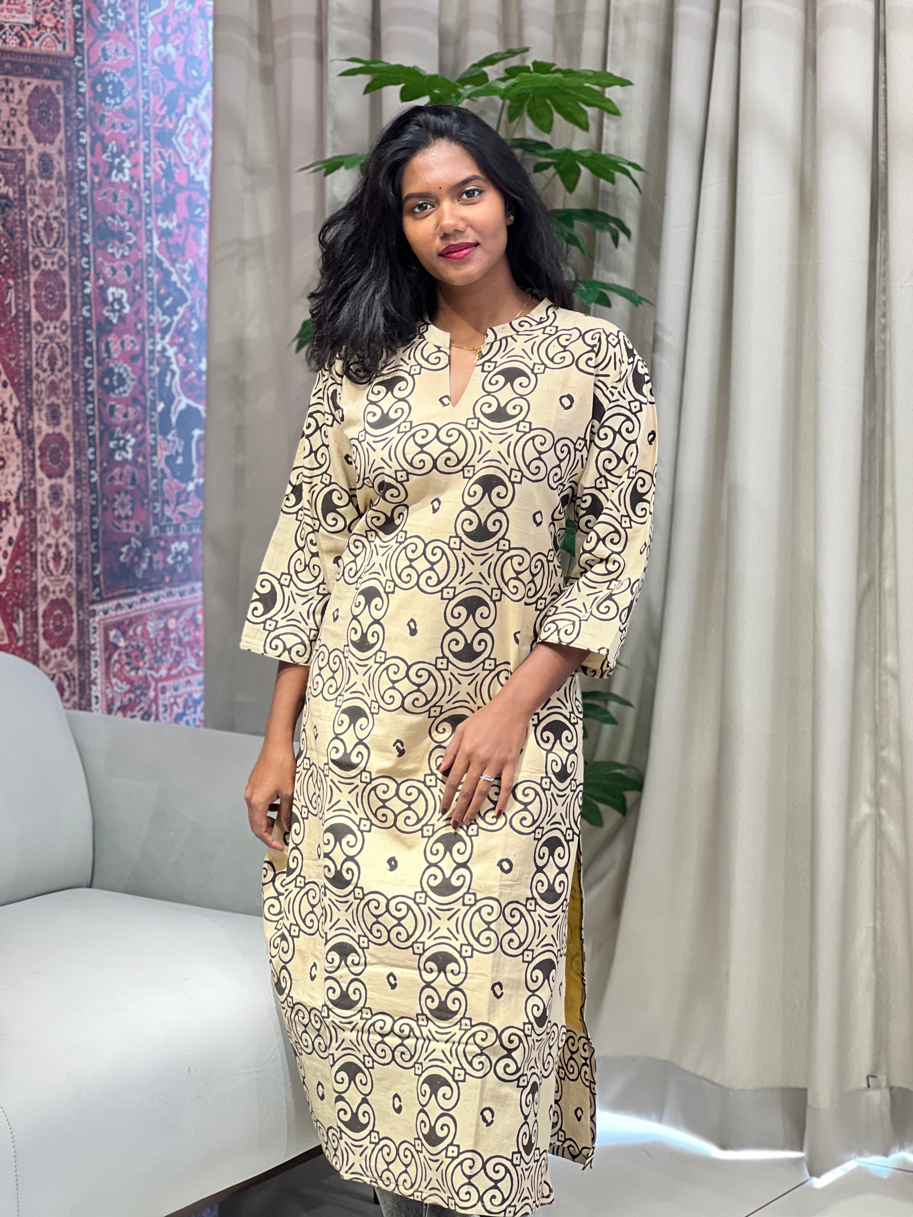 Printed Cotton Kurta | RMLA237