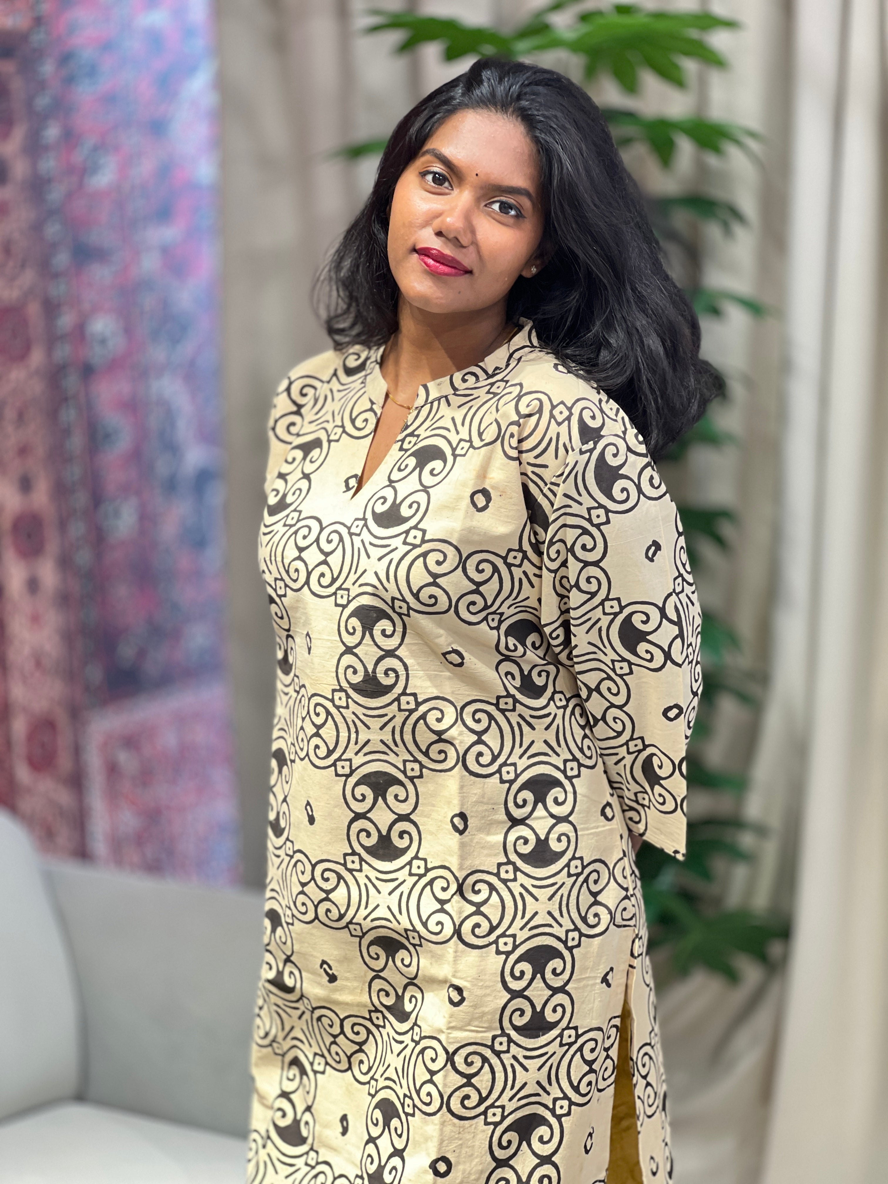 Printed Cotton Kurta | RMLA237