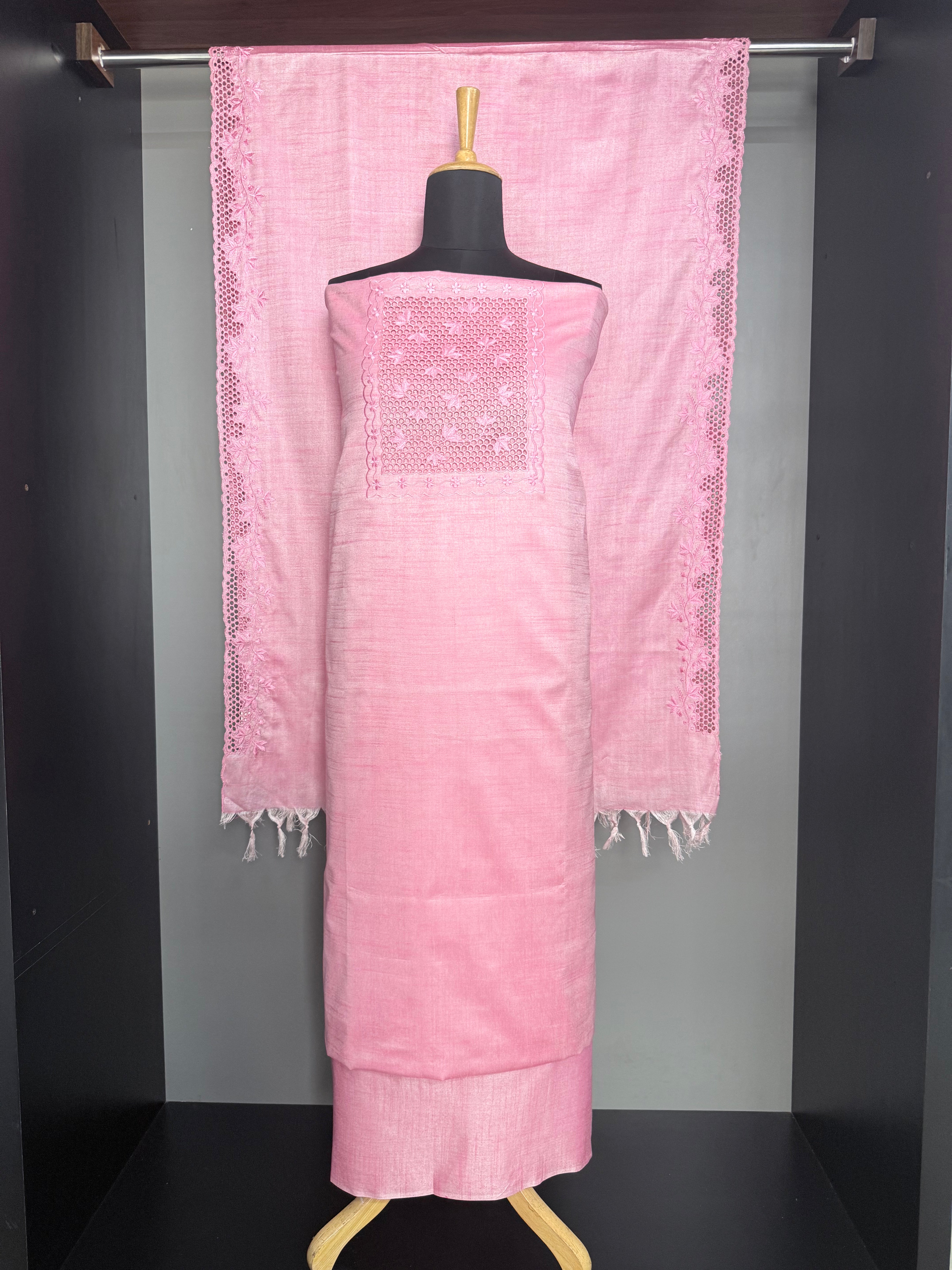 Yoke Cut Work Design Semi Tussar Salwar Set | PR229