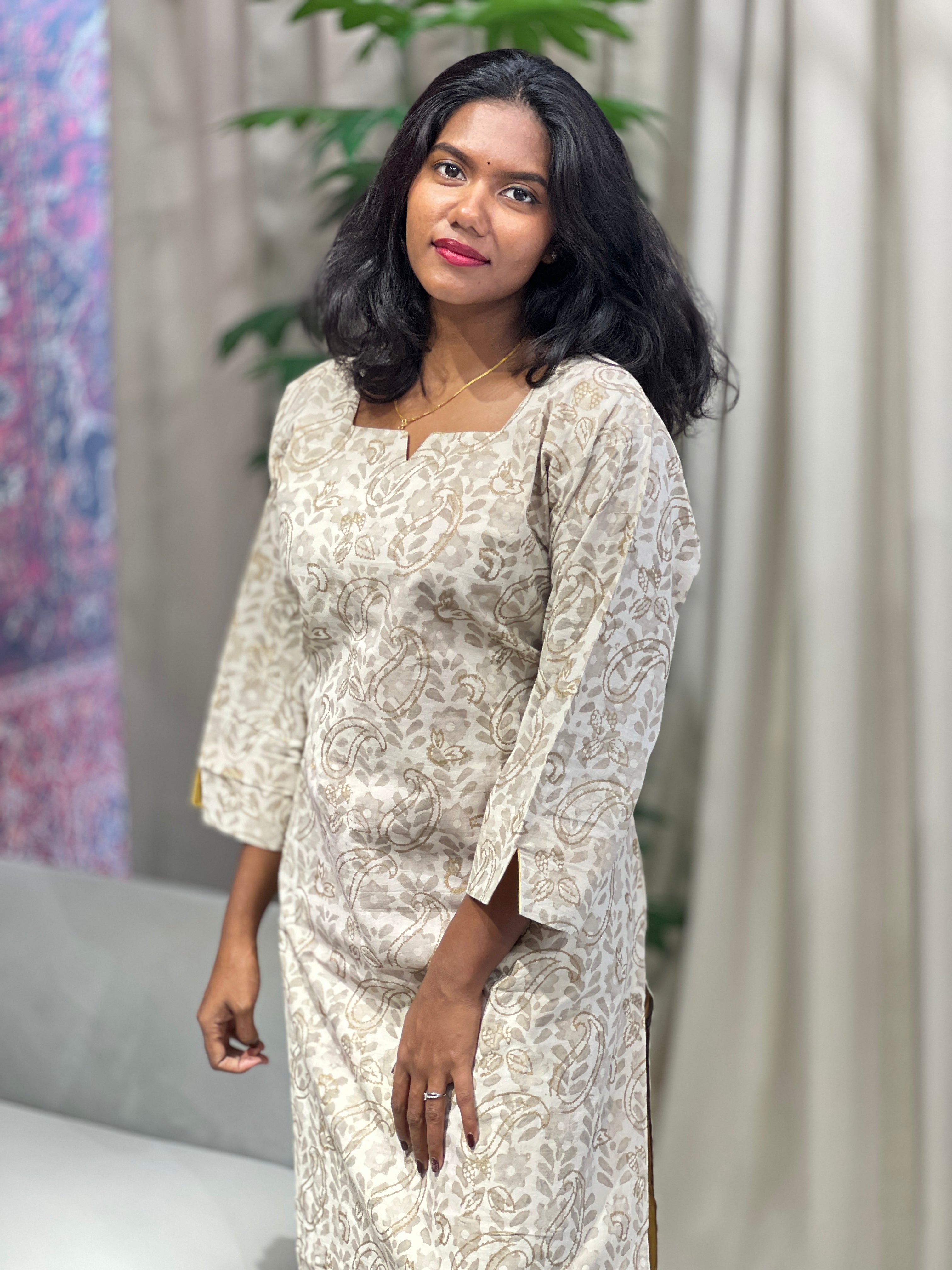 Printed Cotton Kurta | RMLA226