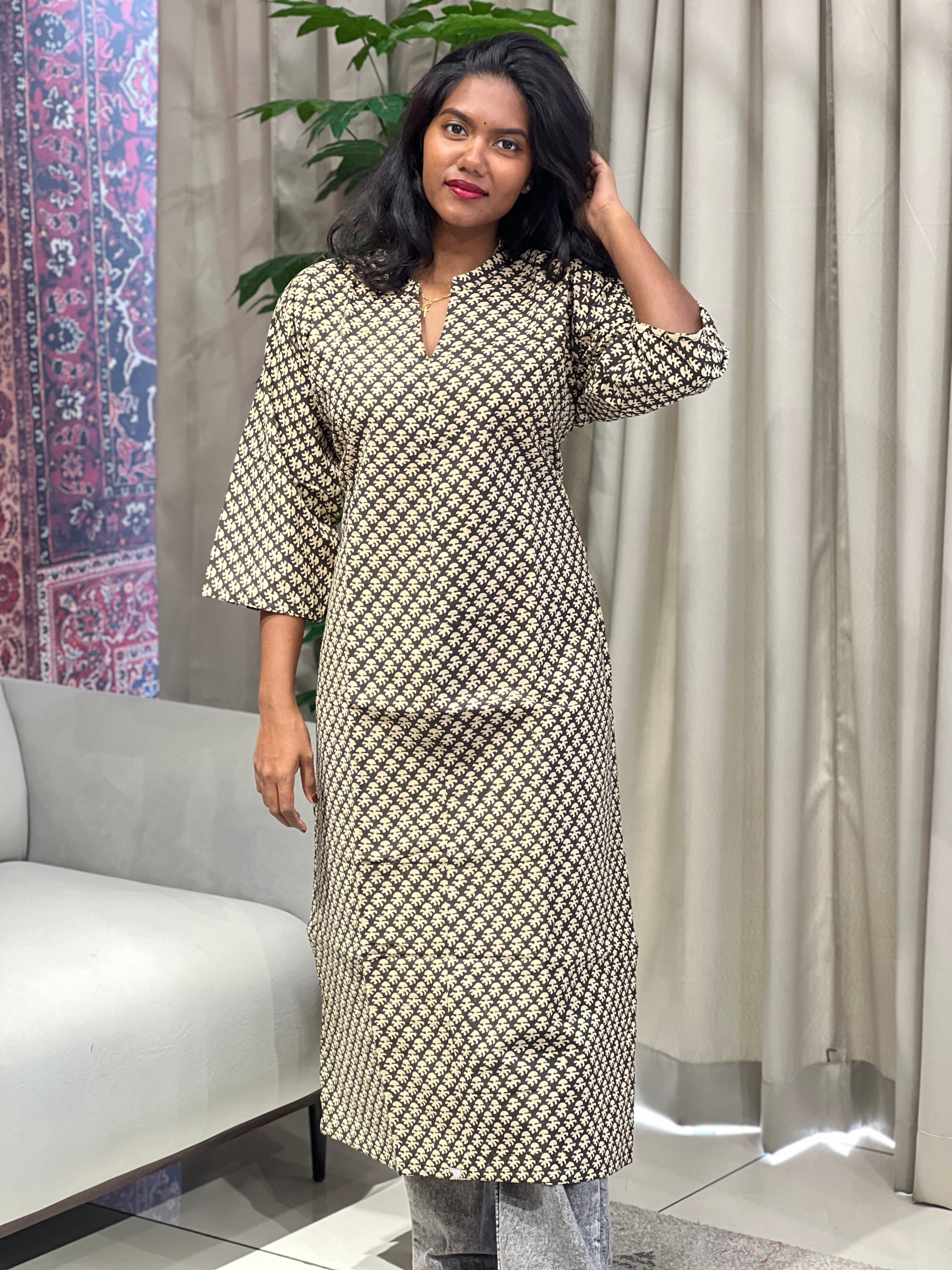 Printed Cotton Kurta | RMLA244