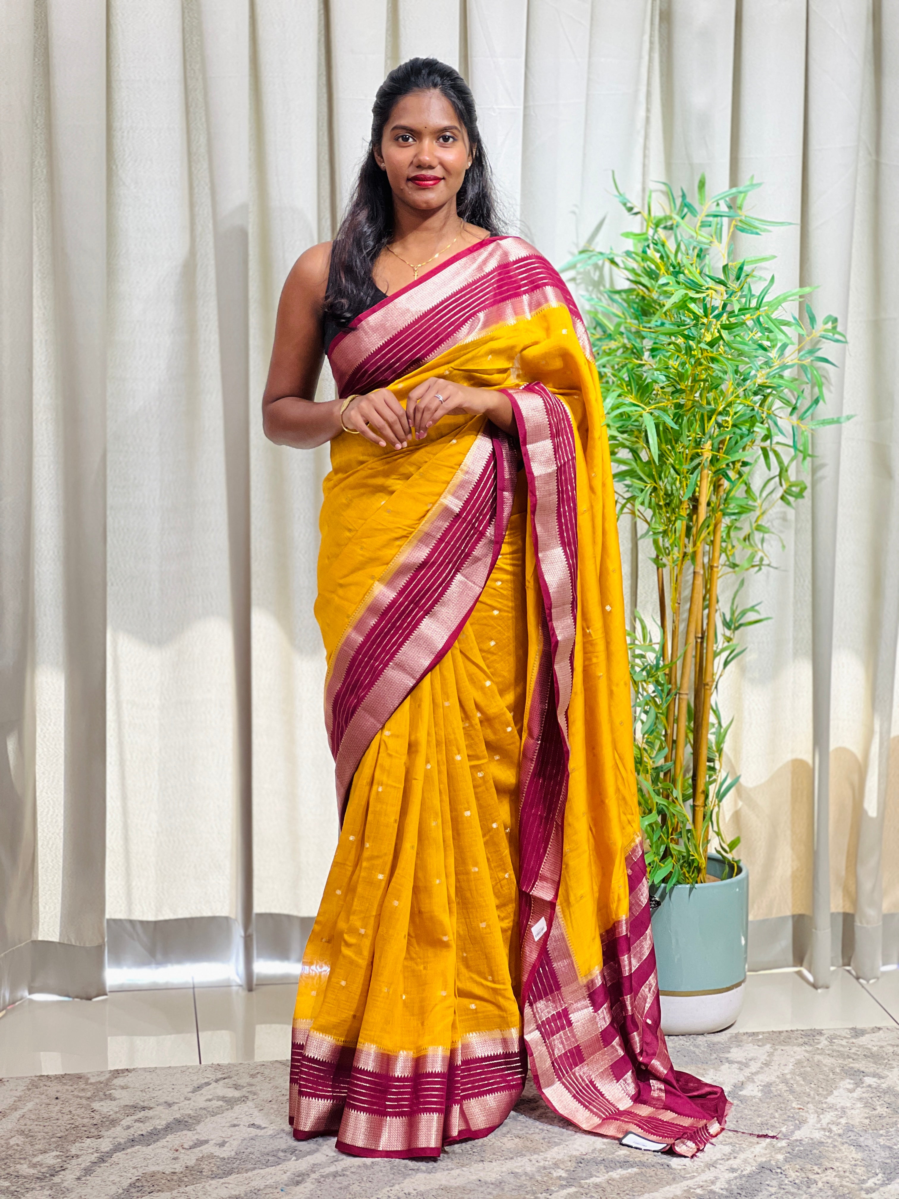 Rettapet Border Pattern Semi Chanderi Saree | YNG1515