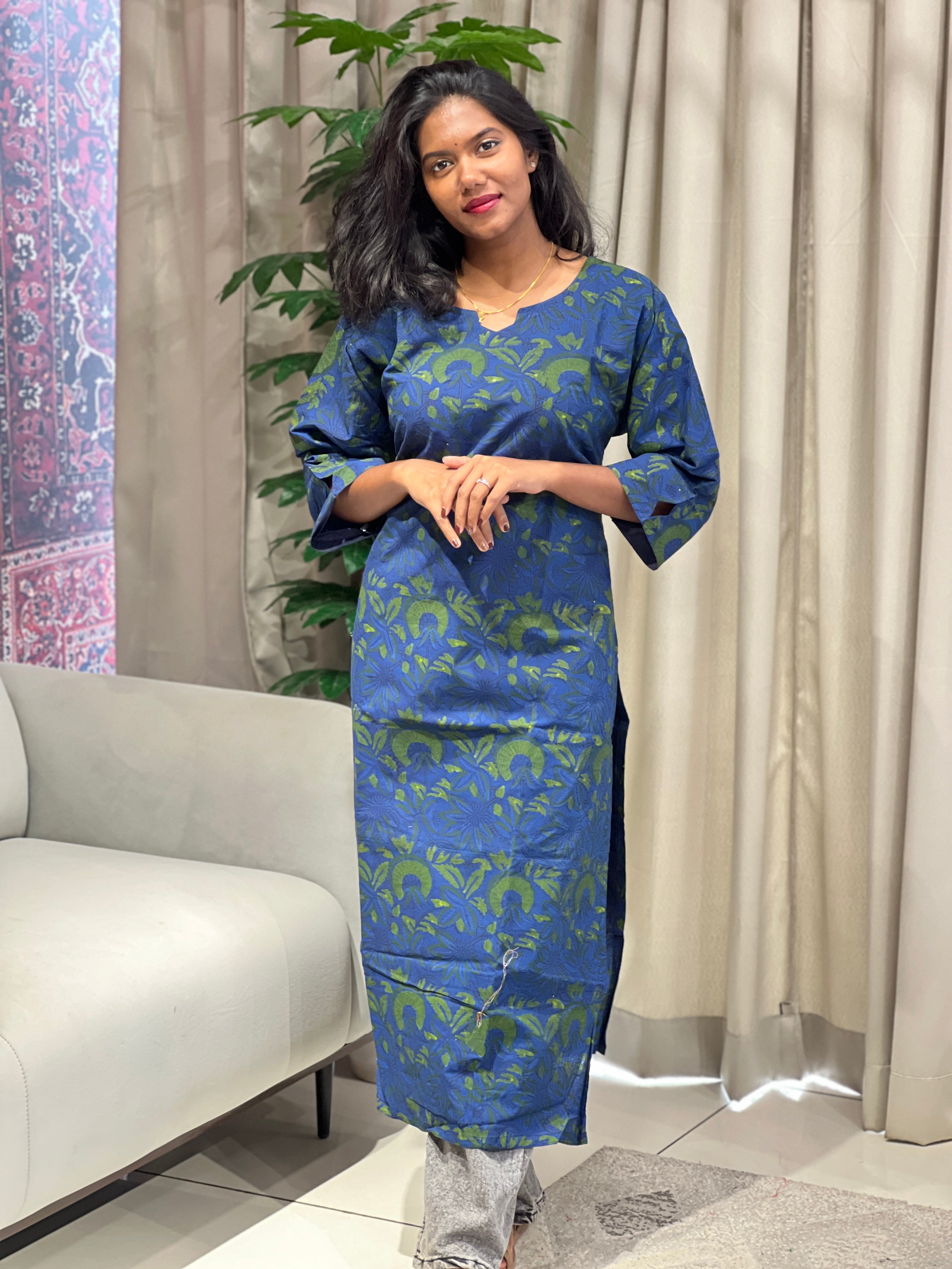 Printed Cotton Kurta | RMLA186