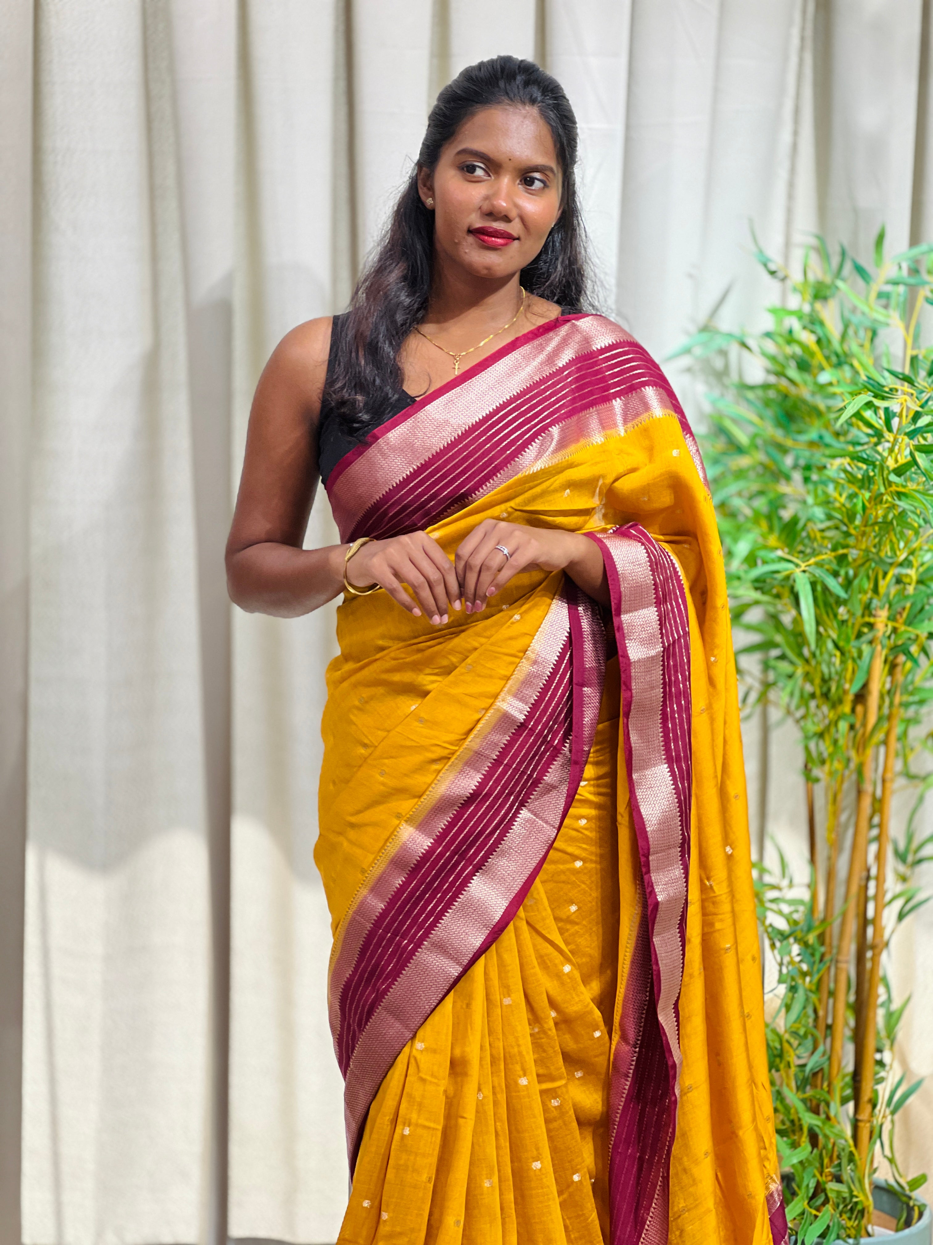 Rettapet Border Pattern Semi Chanderi Saree | YNG1515