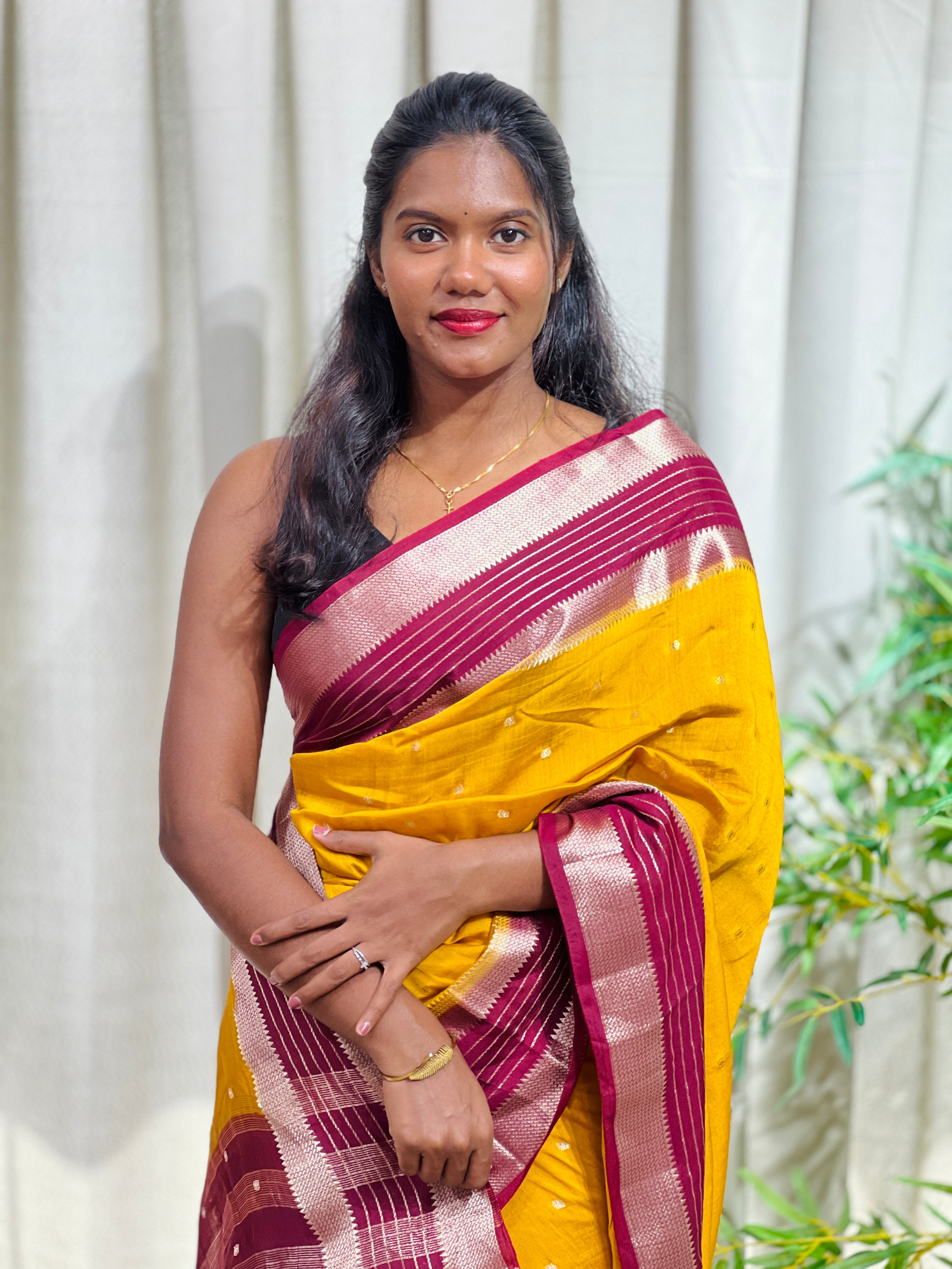 Rettapet Border Pattern Semi Chanderi Saree | YNG1515