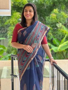 Hand Block Print Design Kota Doria Saree | VFC417