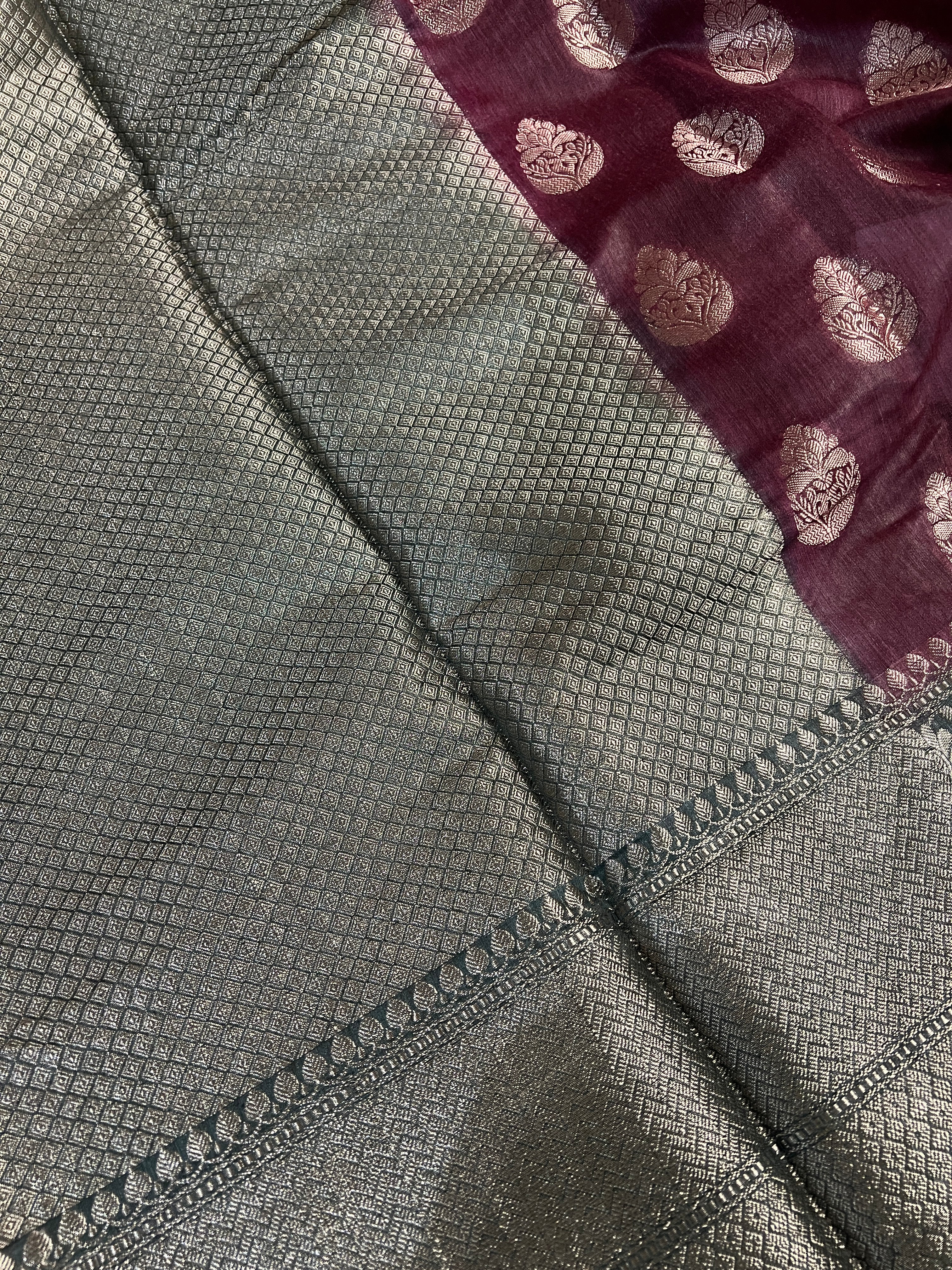 Banarasi Patterned Bhagalpuri Linen Saree | SK410