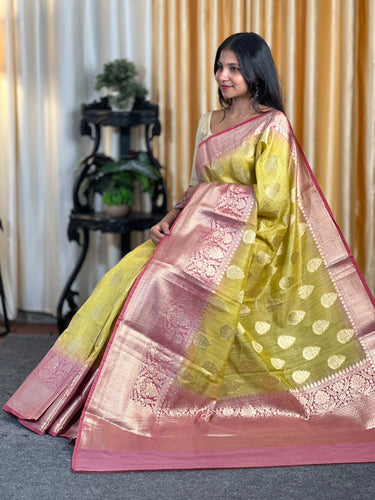 Bhagalpuri Linen Saree With Banarasi Weaving Pattern | SK407