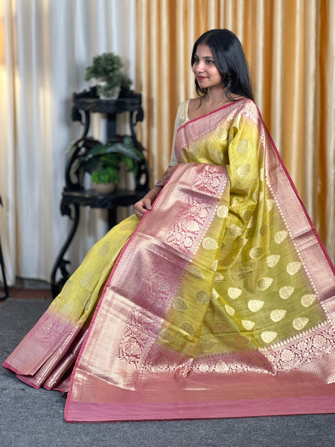 Bhagalpuri Linen Saree With Banarasi Weaving Pattern | SK407