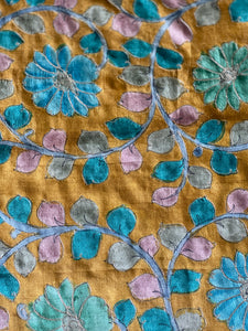 Kalamkari Print With Zari Detailed Pure Tussar Blouse Material | SBS1224