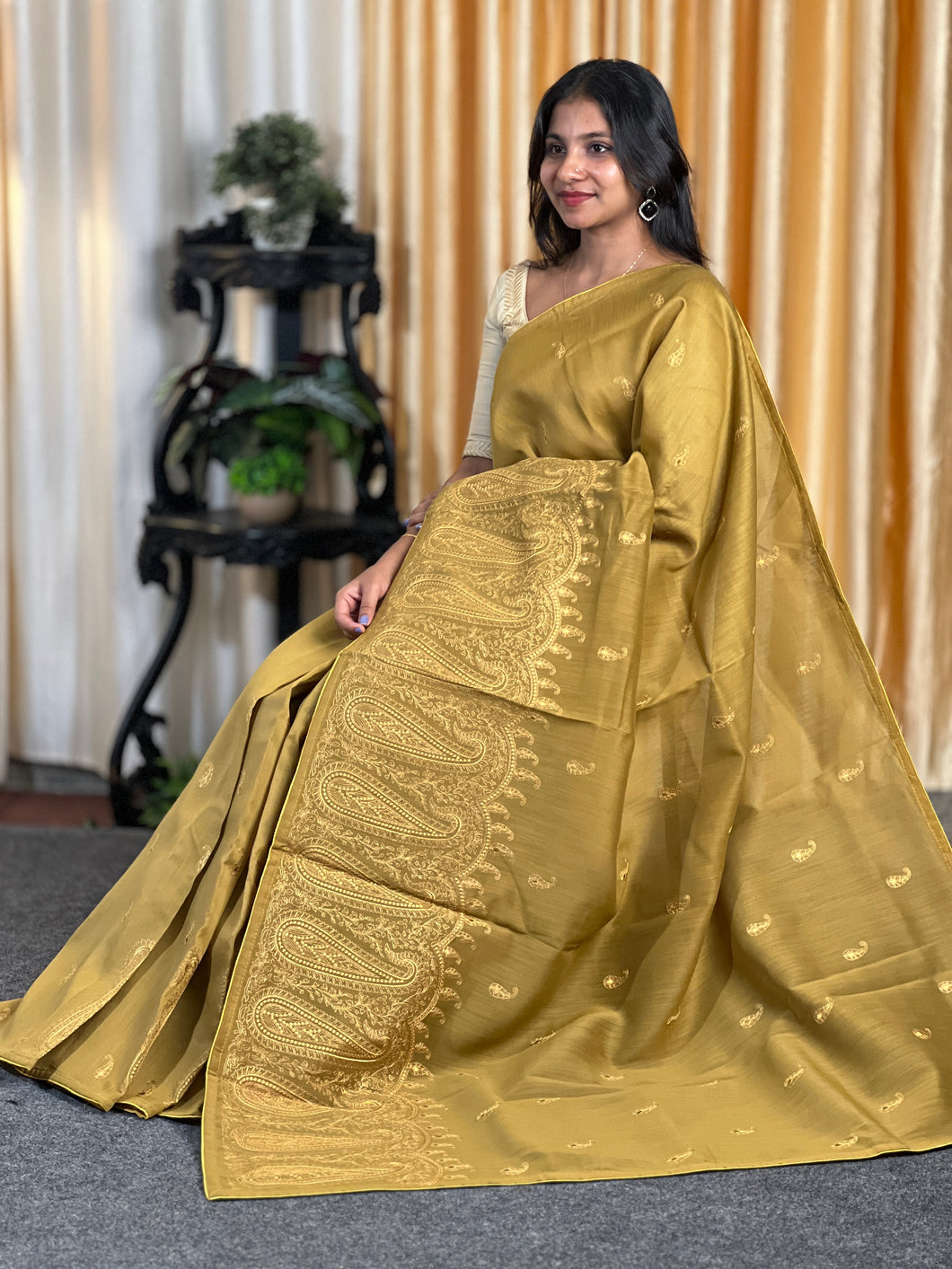 Machine Embroidered Semi Silk Saree | ACT1286