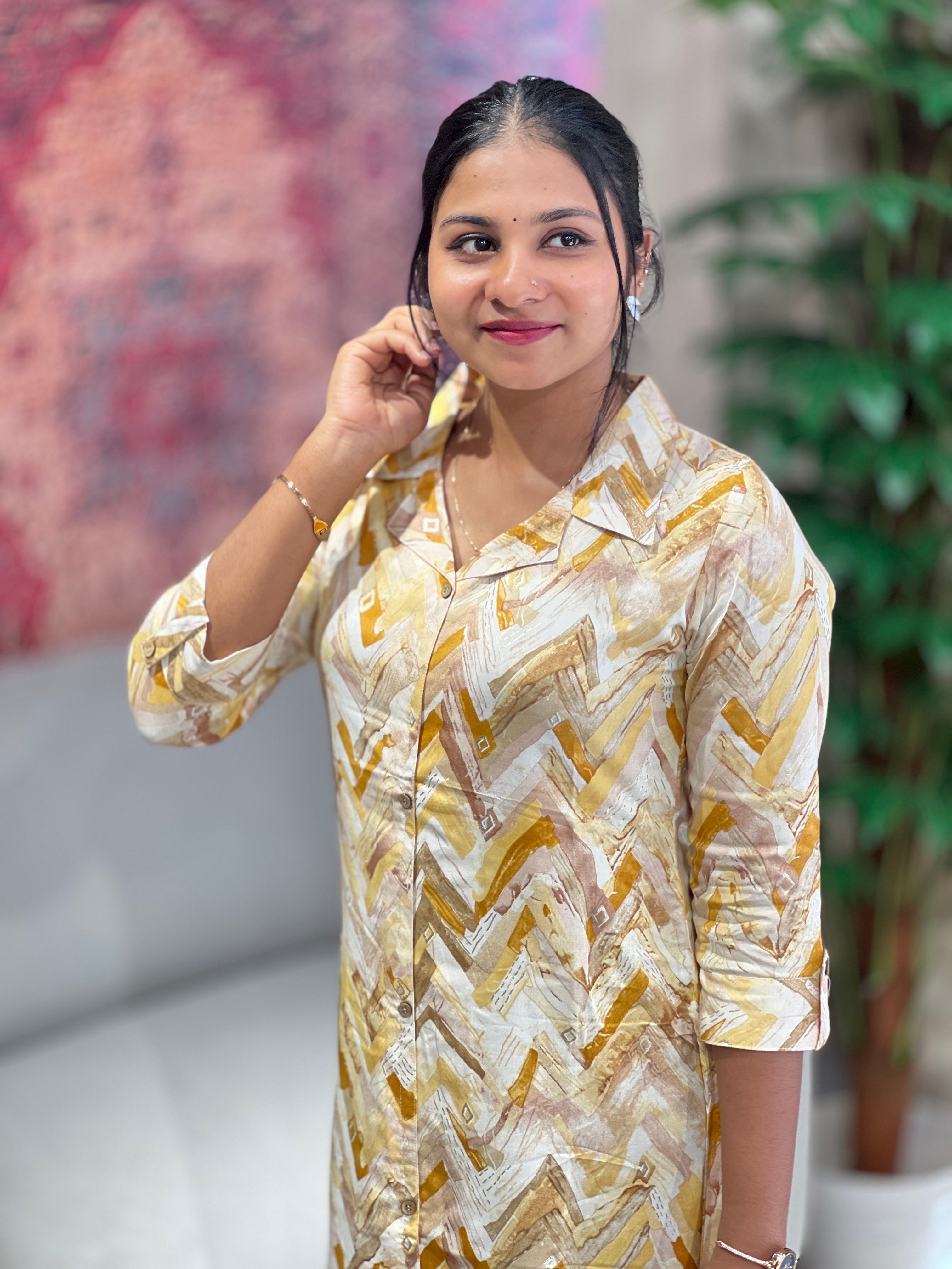 Geometrical Printed Rayon Kurta | VSI114