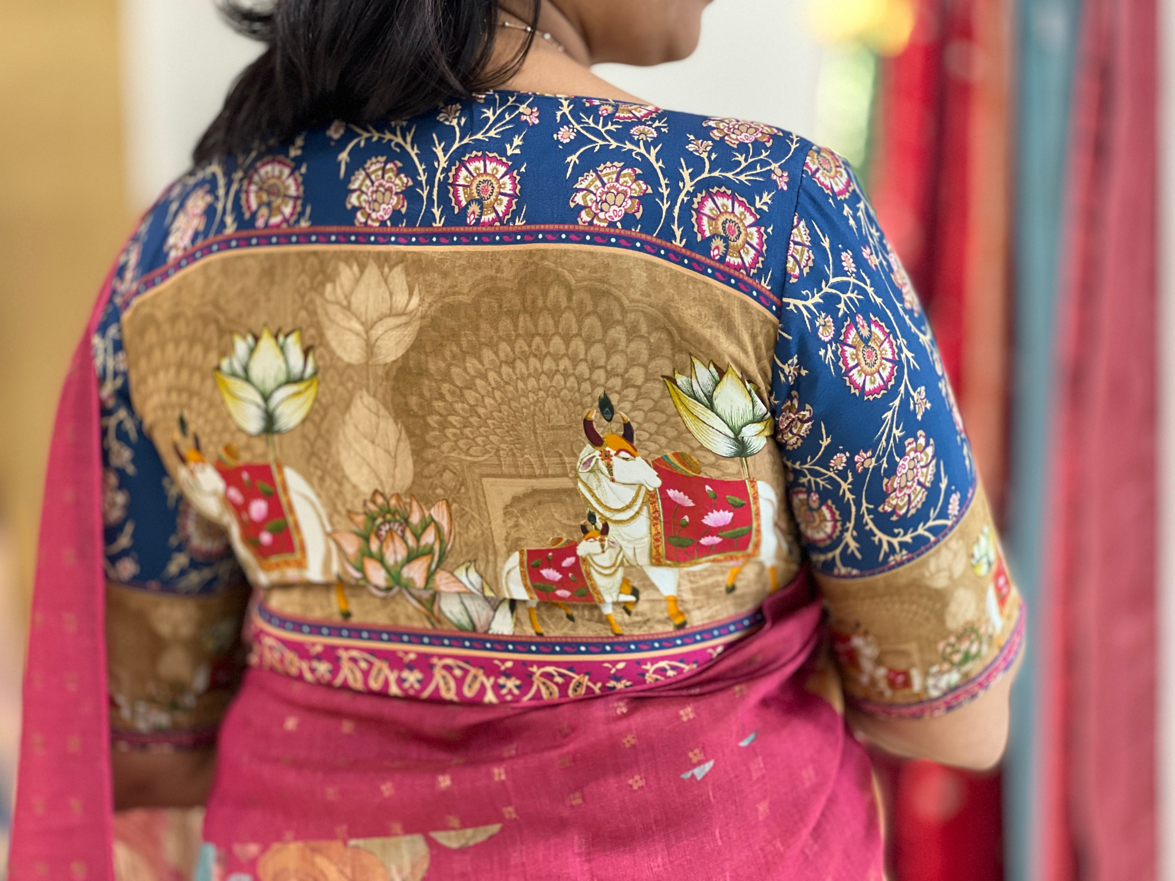 Pichwai Design Cotton Blouse | IT152
