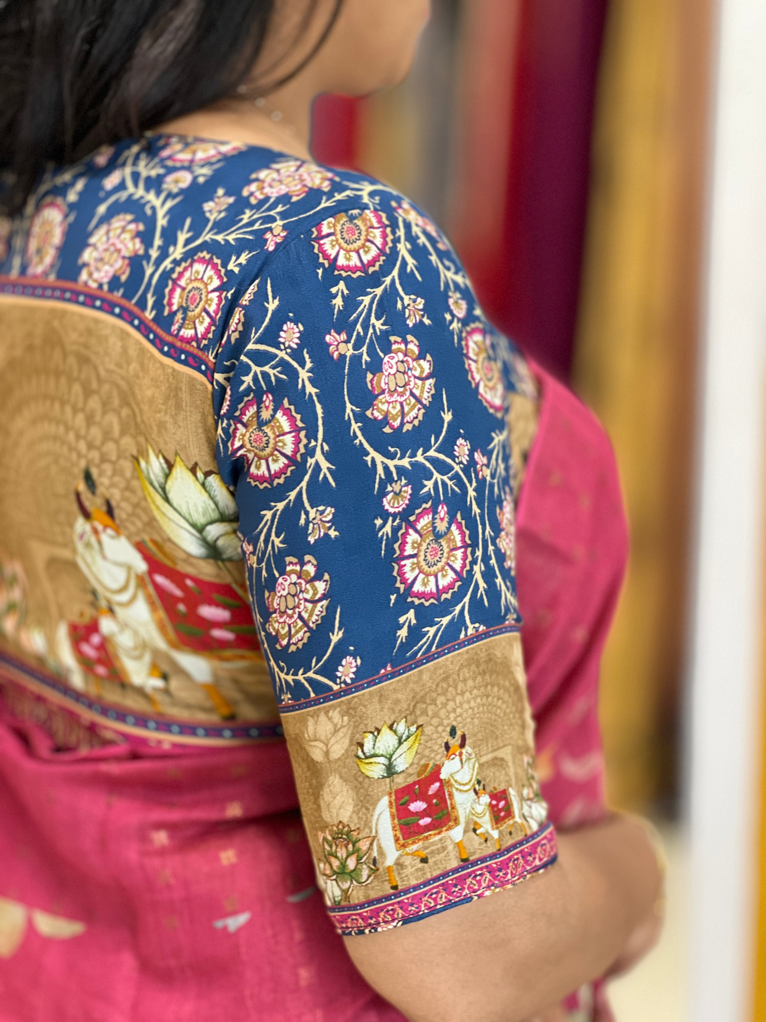 Pichwai Design Cotton Blouse | IT152