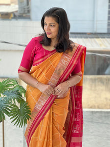 Check Patterned Semi Silk Saree | SSN243