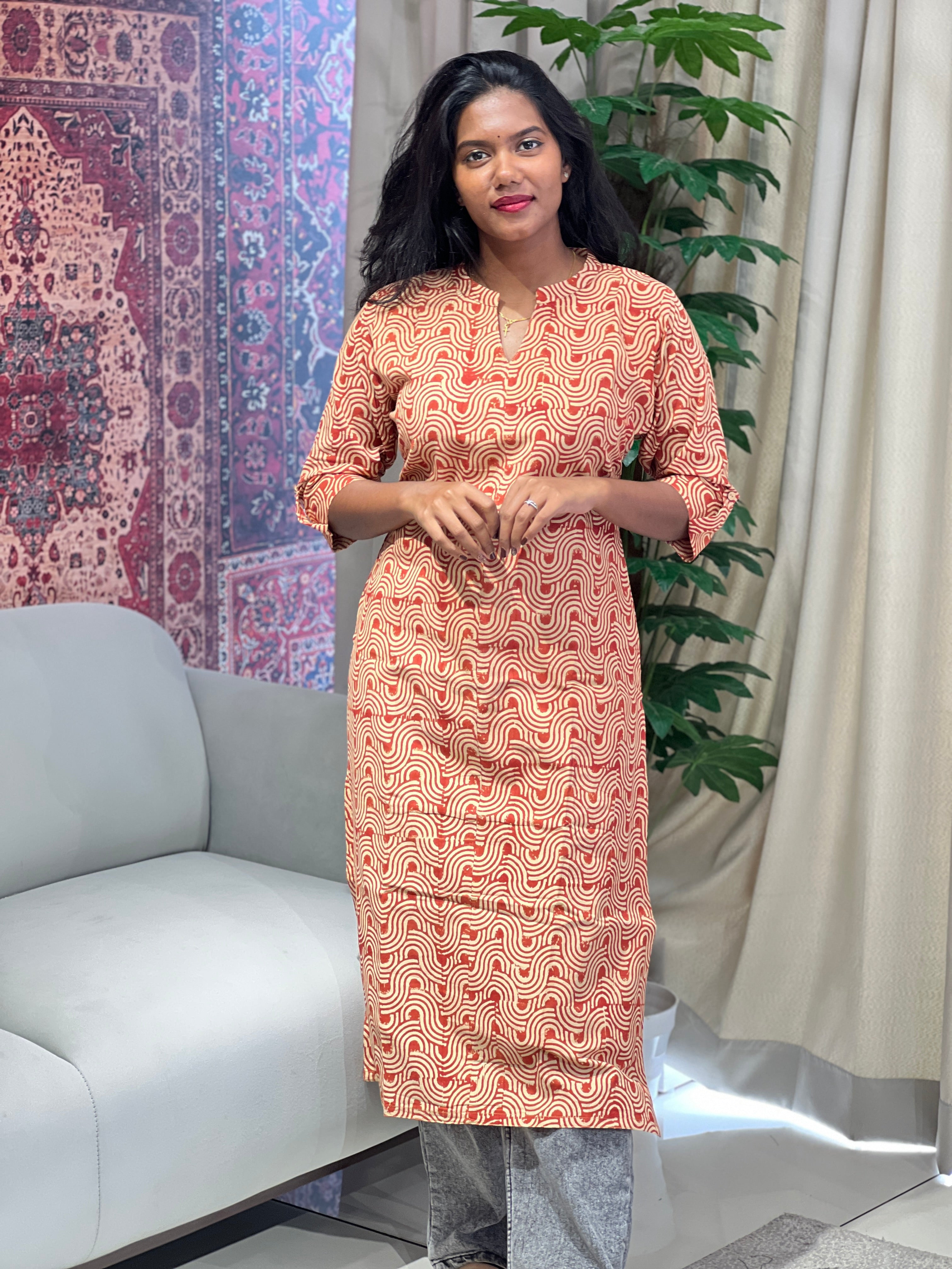 Printed Cotton Kurta | RMLA240