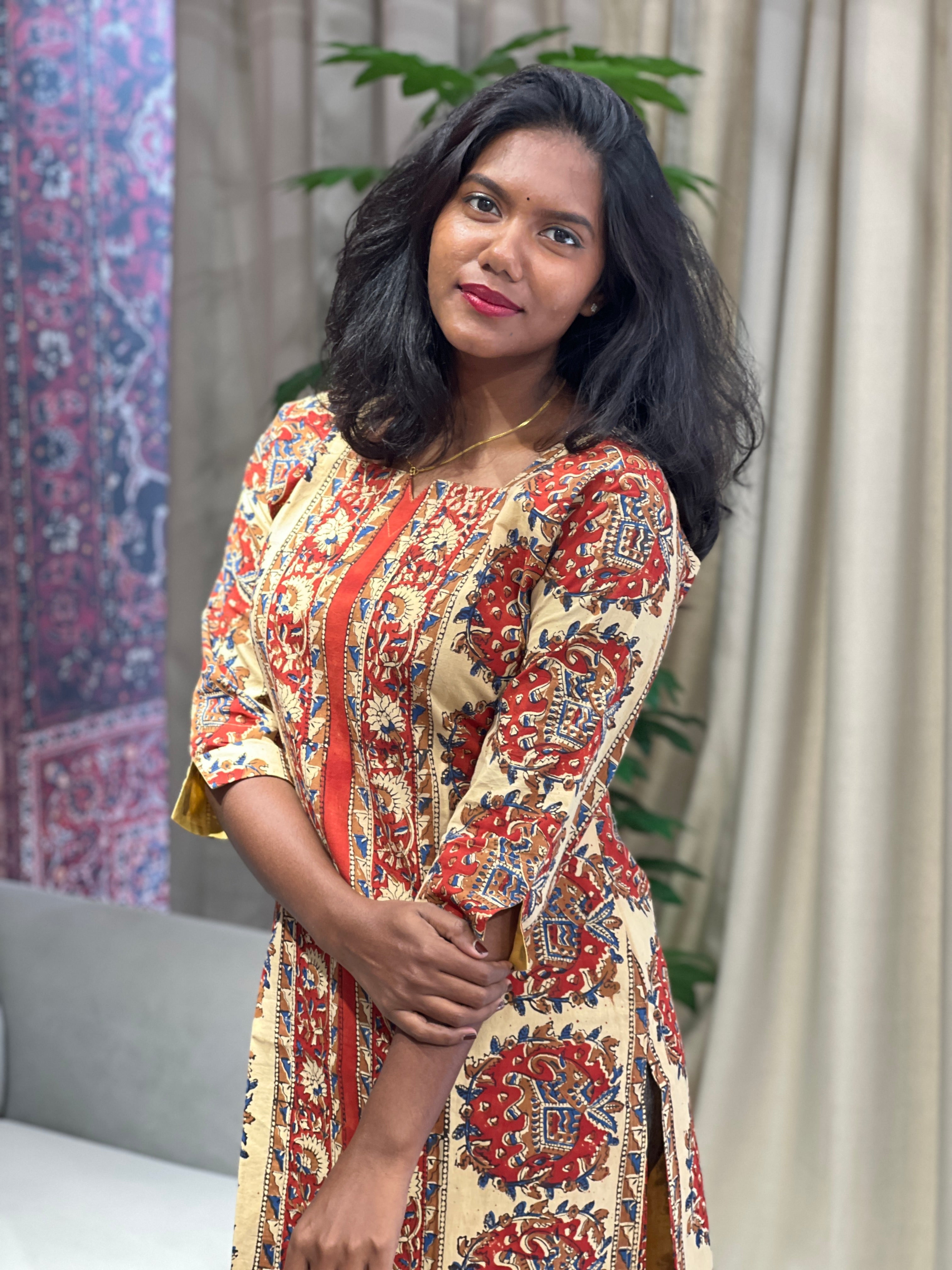 Printed Cotton Kurta | DNT738