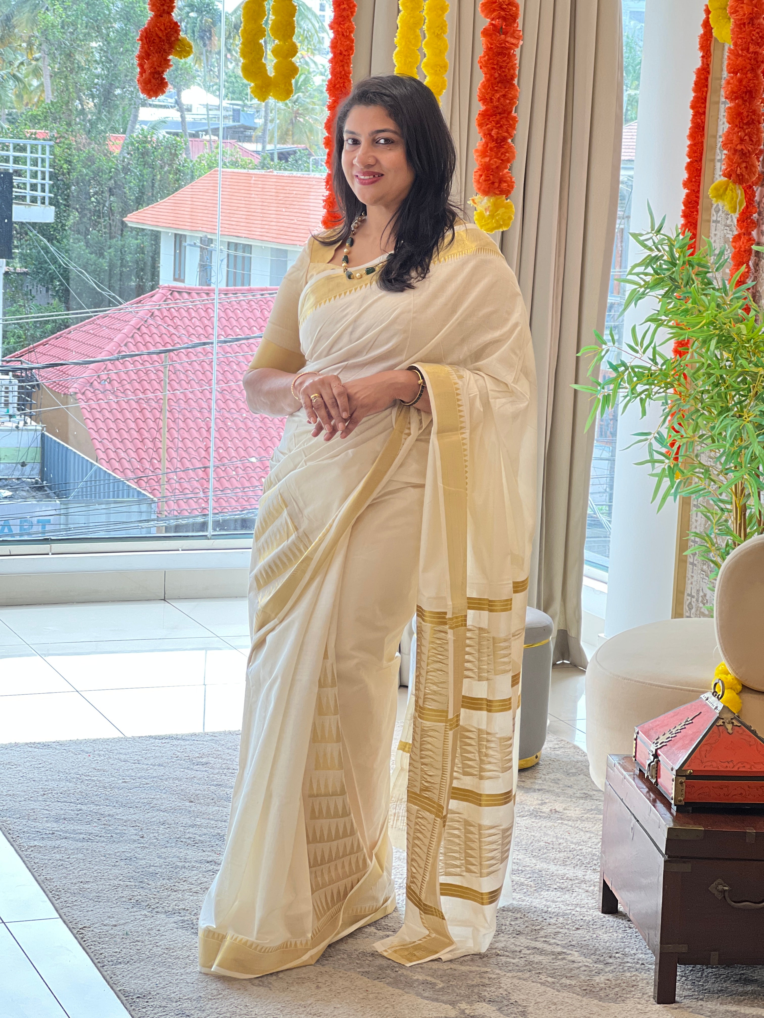 Temple Border Kerala Cotton Saree | RLF150