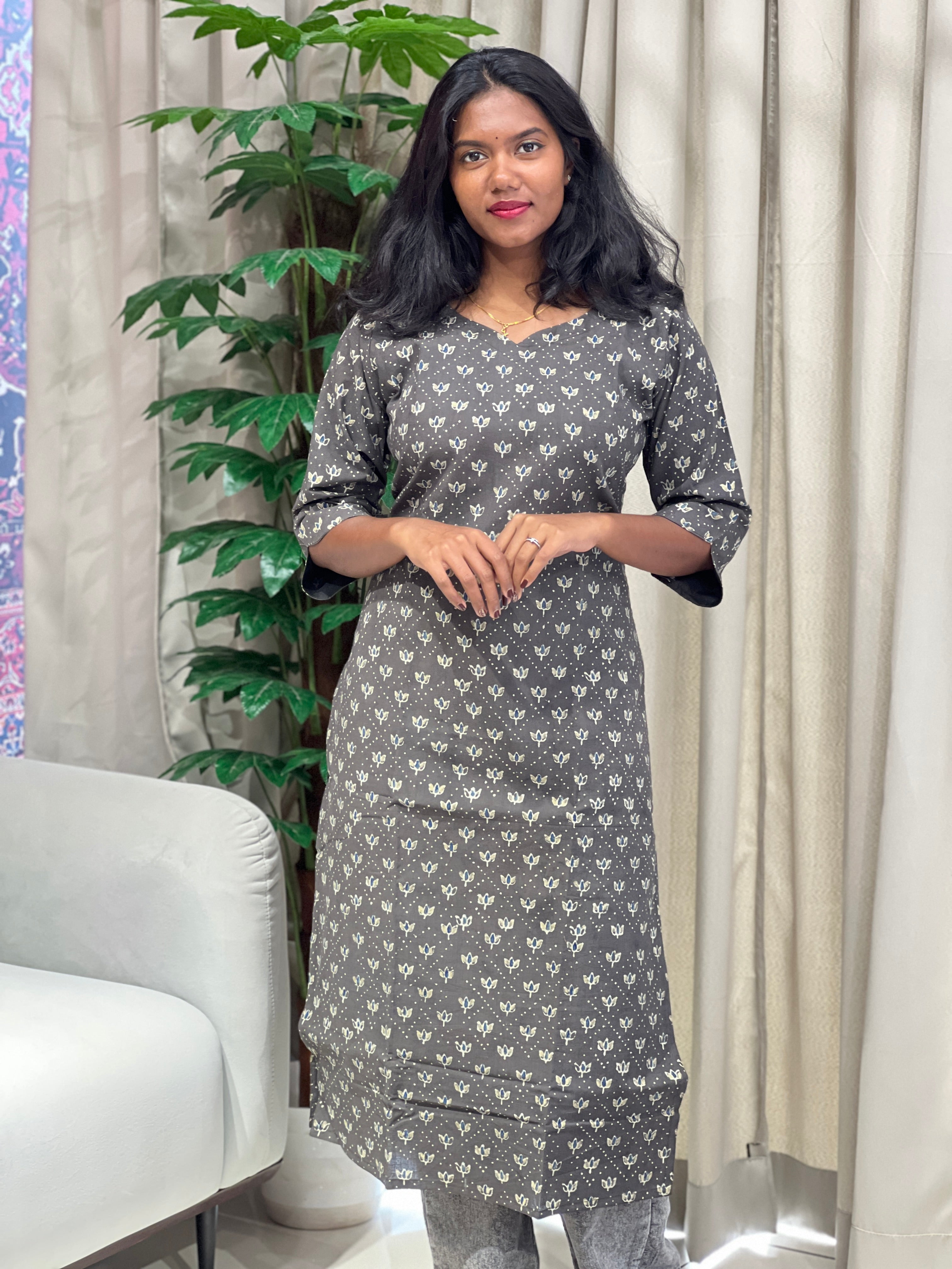 Printed Cotton Kurta | RMLA217