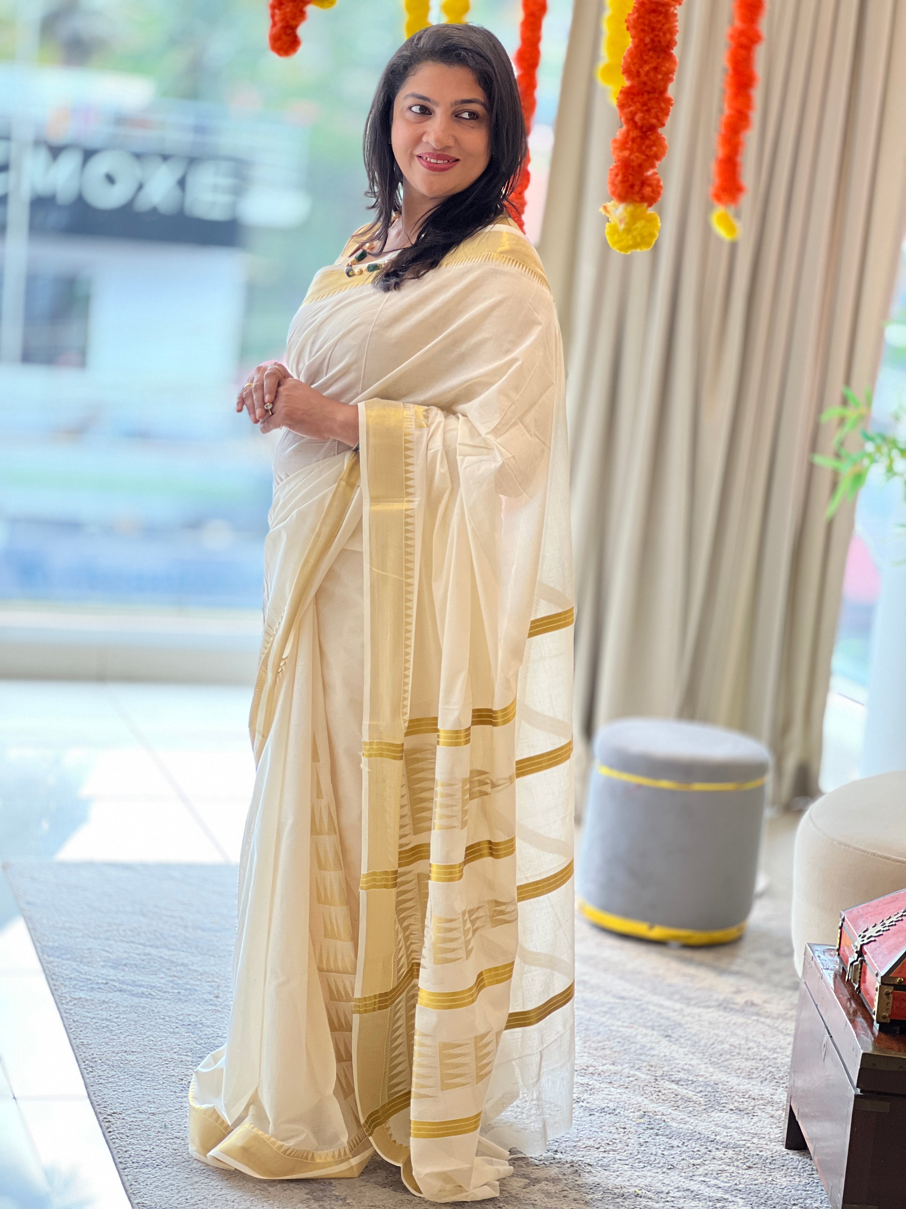 Temple Border Kerala Cotton Saree | RLF150
