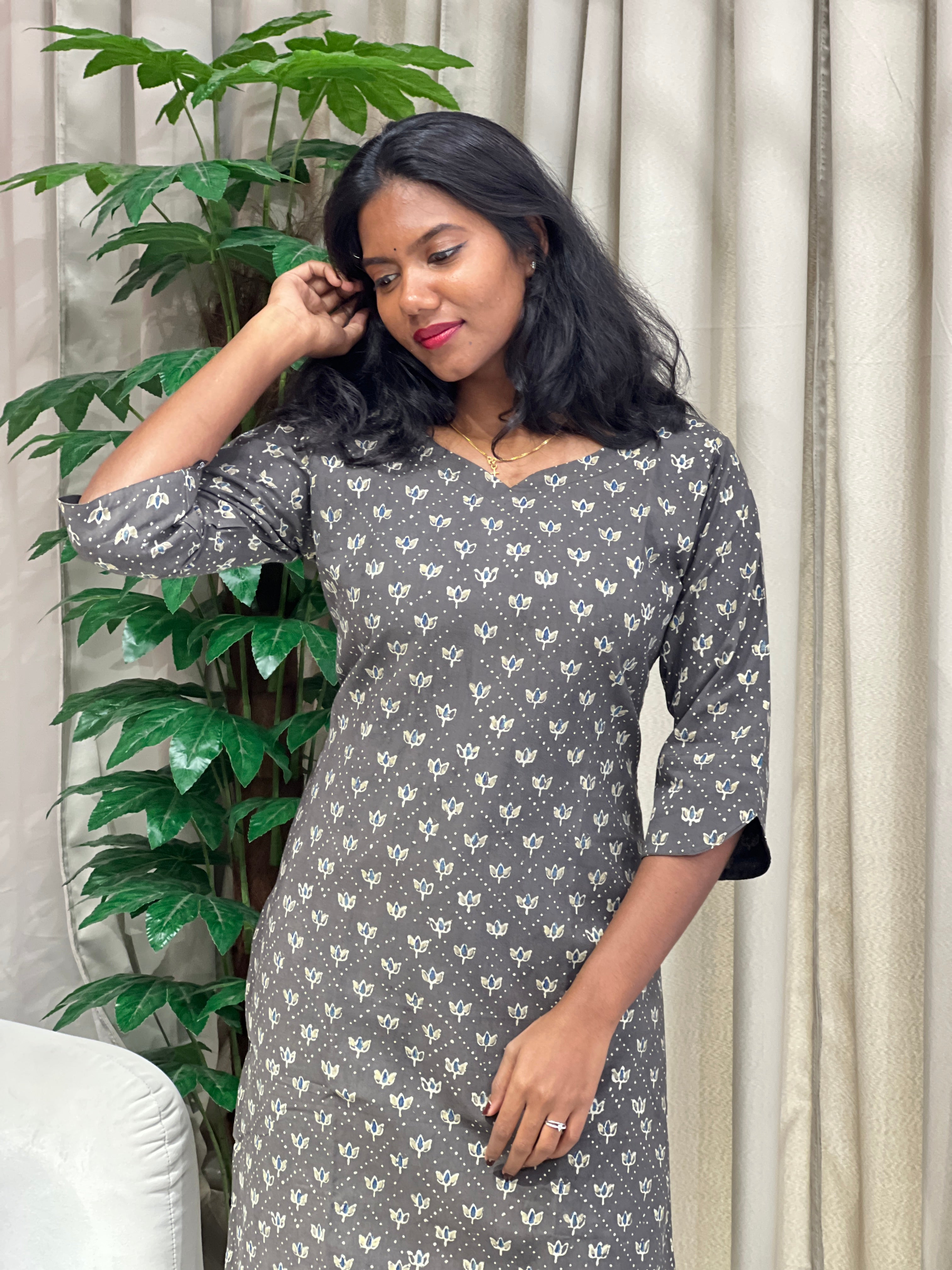 Printed Cotton Kurta | RMLA217